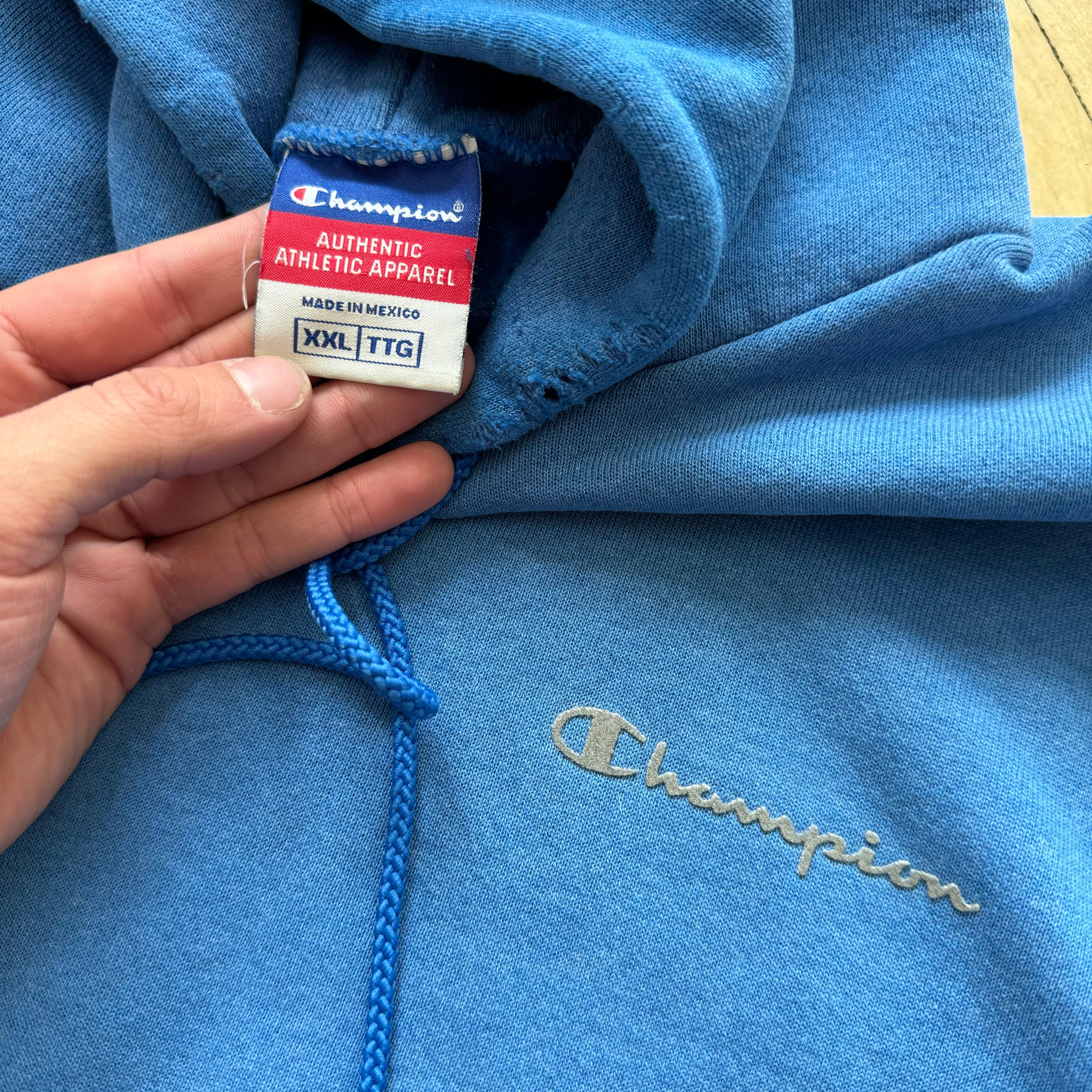 Vintage Champion SpellOut Hoodie Sz XXL