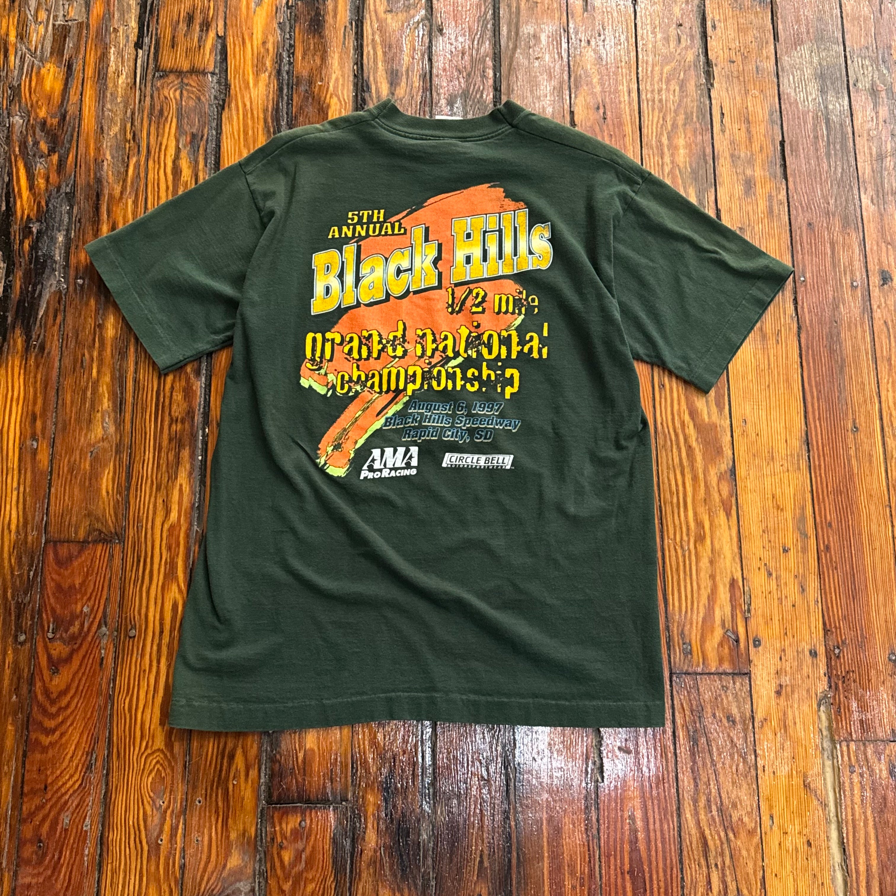 Vintage Black Hills Pro Racing Moto Cross T-shirt Sz L