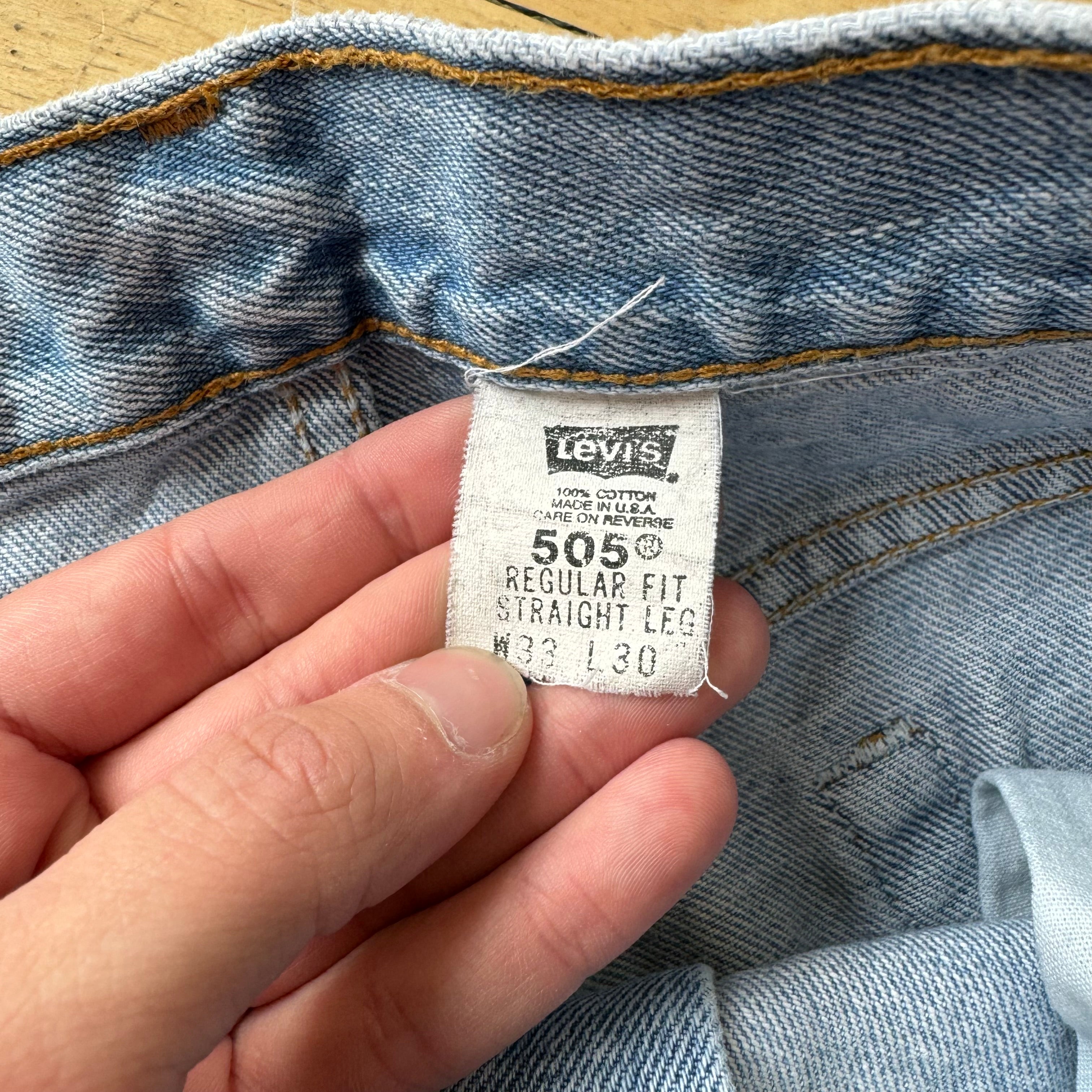 Vintage Light Wash Levi 505 Denim Jeans Sz 32x30