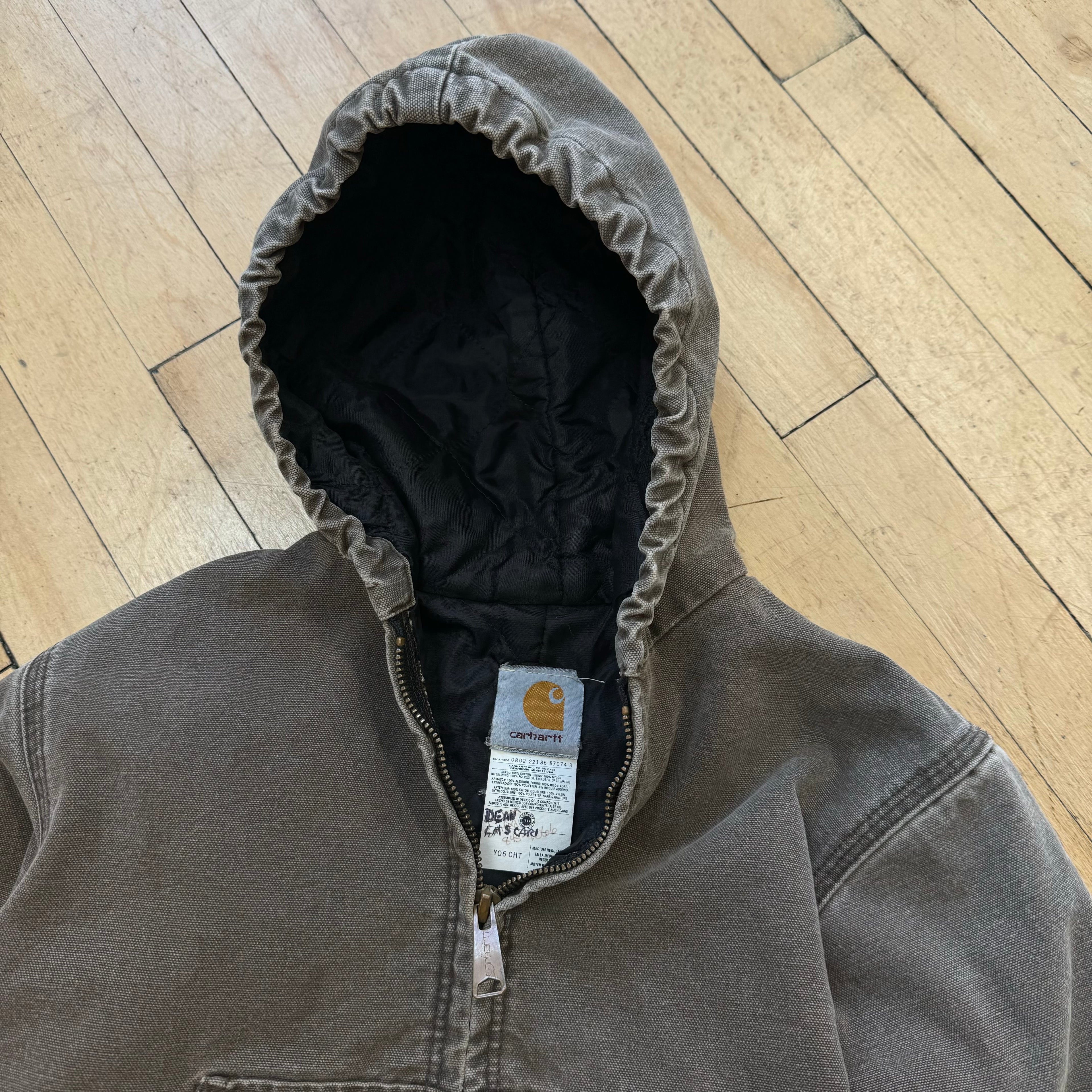 Vintage Faded Carhartt Hooded Jacket Sz YTH M