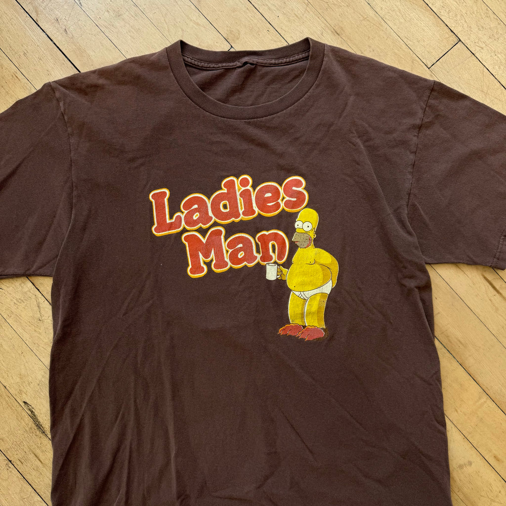 Y2K Homer Simpson Ladies Man T-shirt Sz L