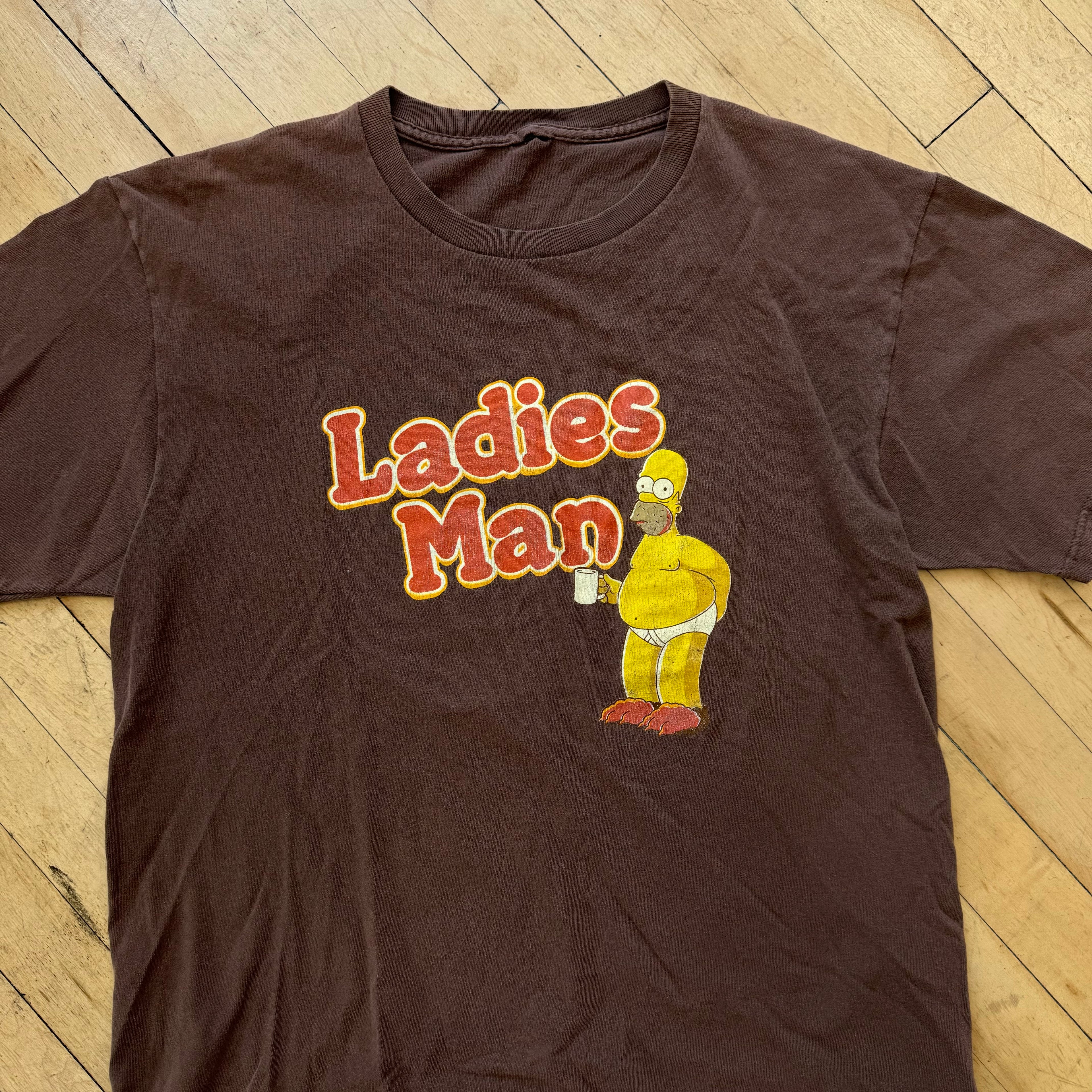 Y2K Homer Simpson Ladies Man T-shirt Sz L