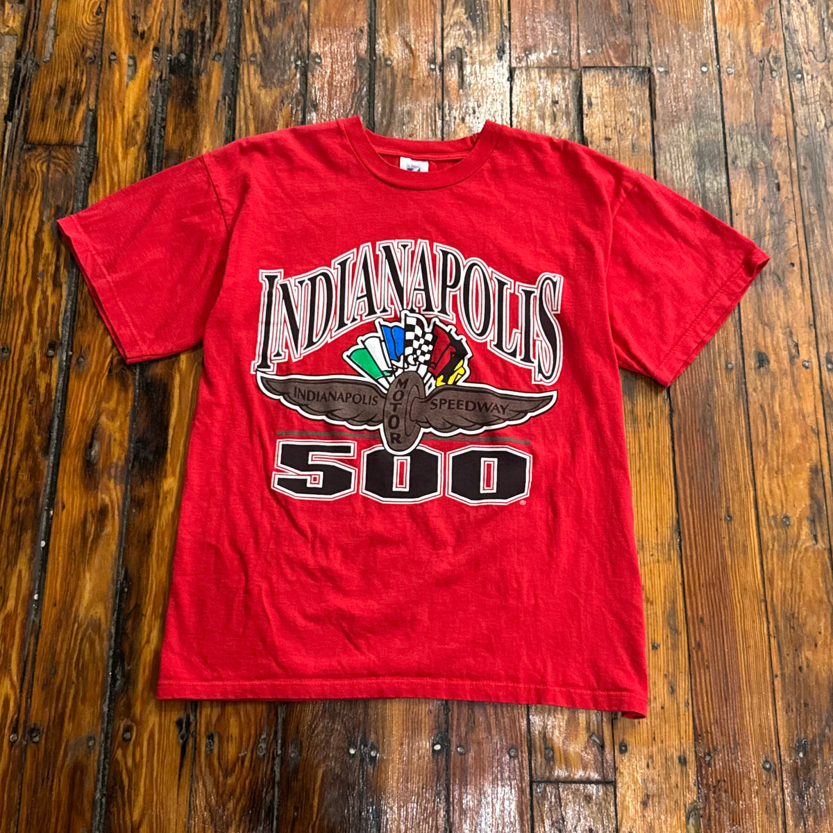 Vintage Logo 7 Indianapolis 500 T-shirt Sz L