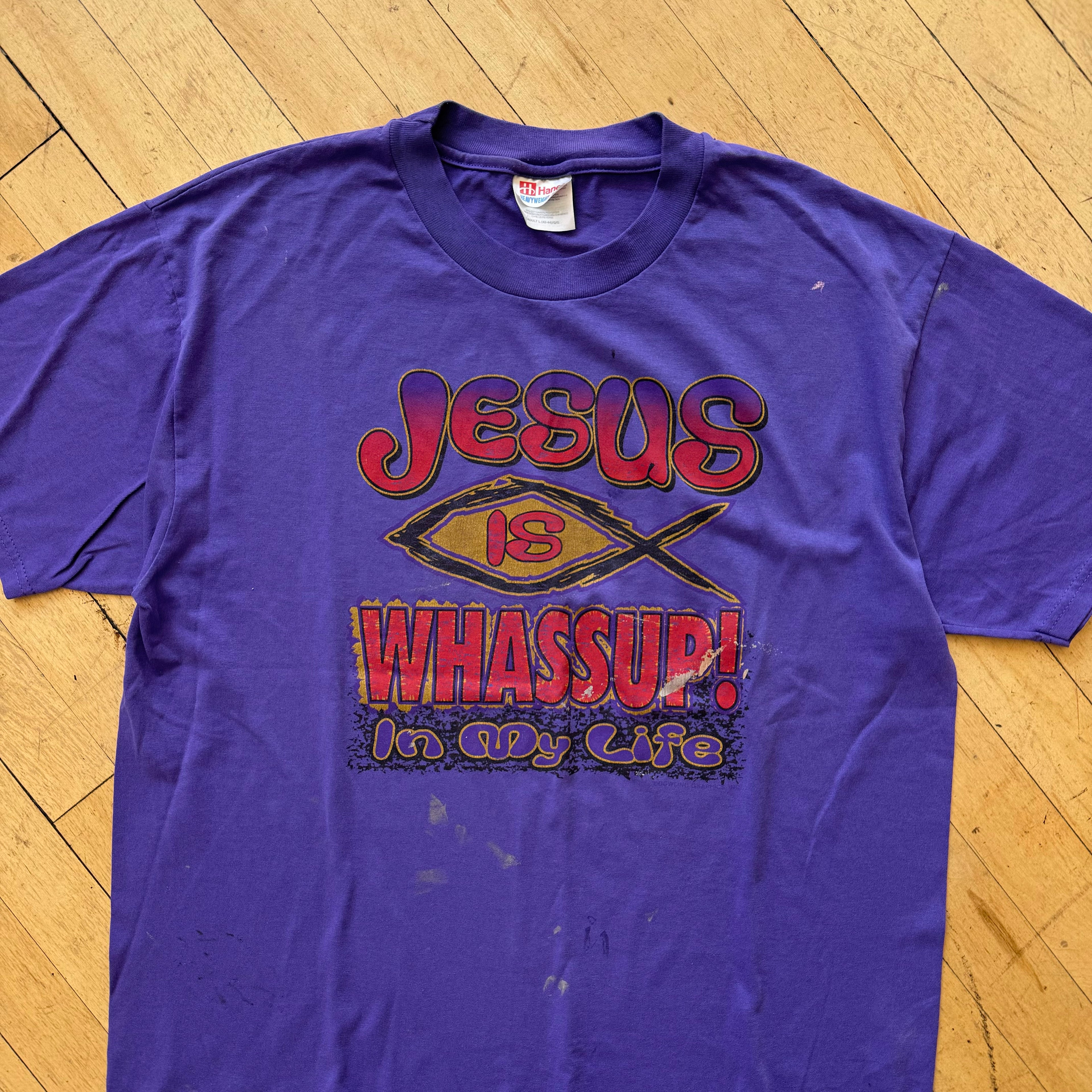 Vintage Jesus Is whatsupp T-shirt Sz L