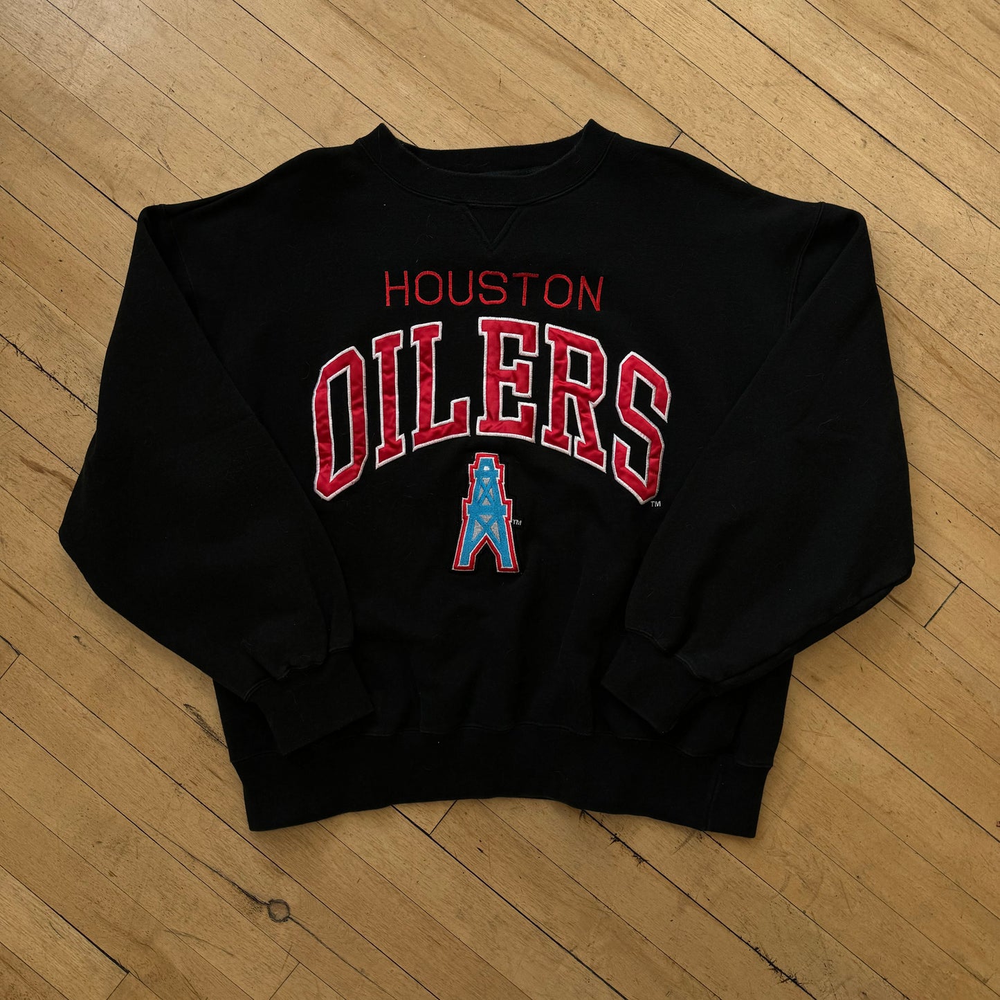 Vintage Houston Oilers SpellOut CrewNeck Sz L