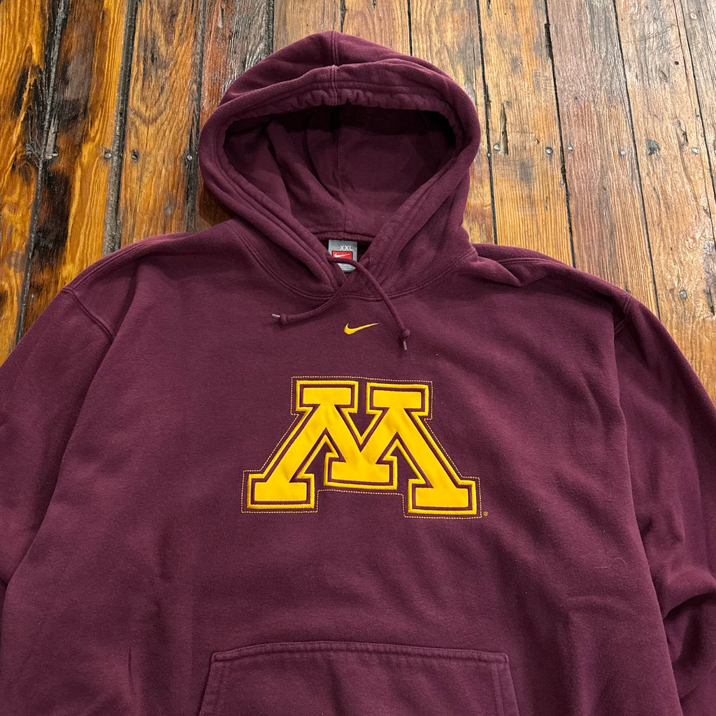 Vintage Nike Minnesota Gophers Center Swoosh Hoodie Sz XXL