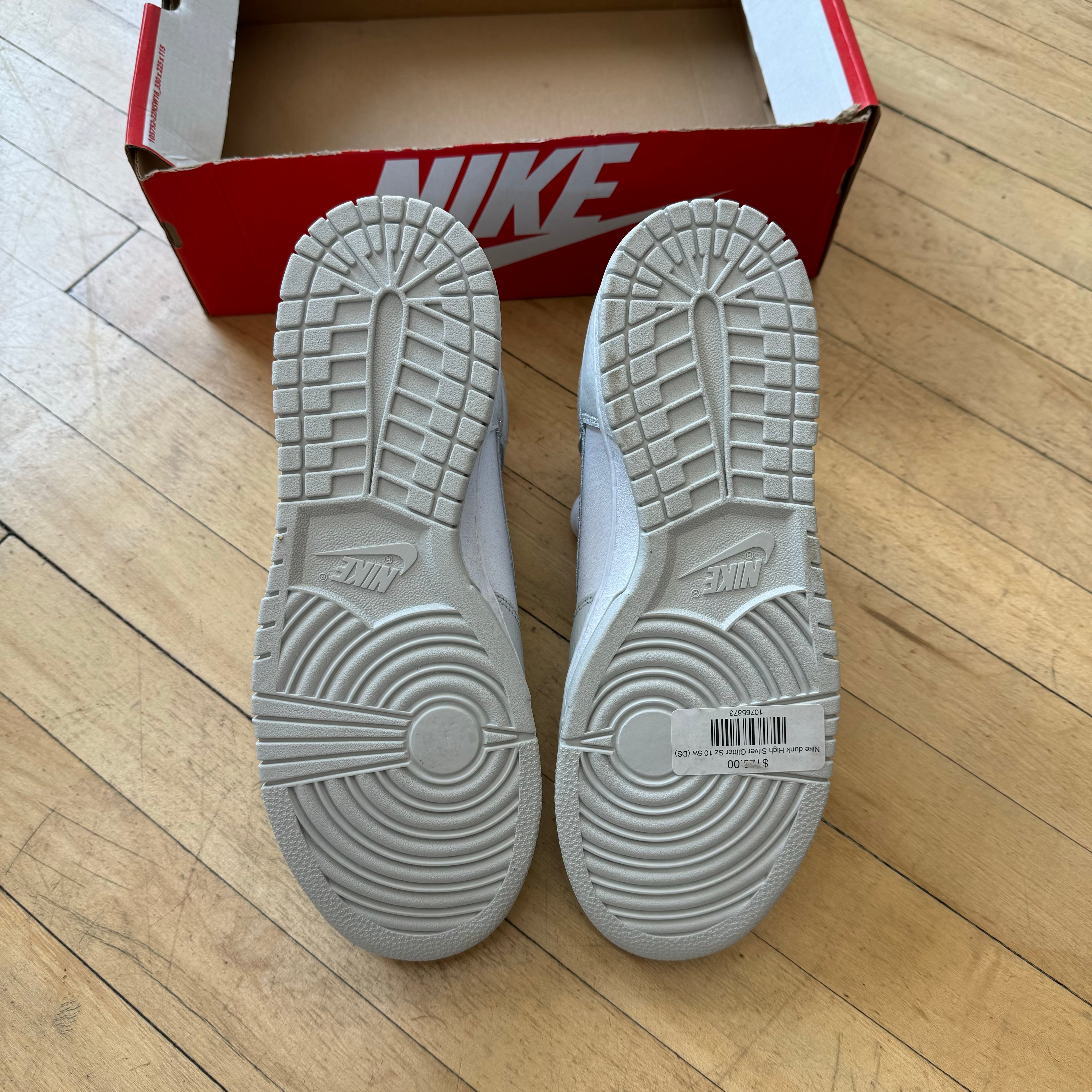 Nike dunk High Silver Glitter Sz 10.5w (DS)