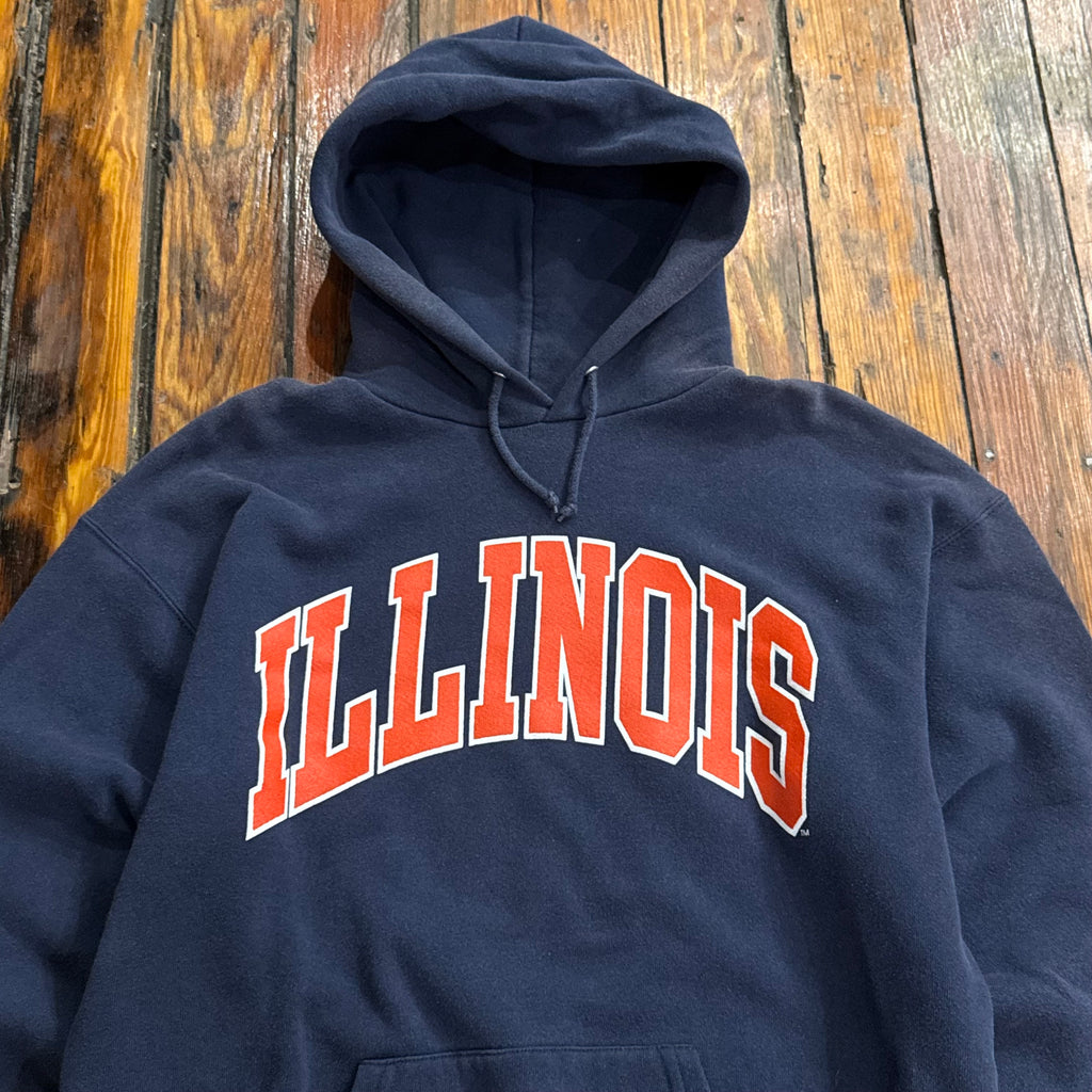 Vintage Illinois SpellOut Hoodie Sz M