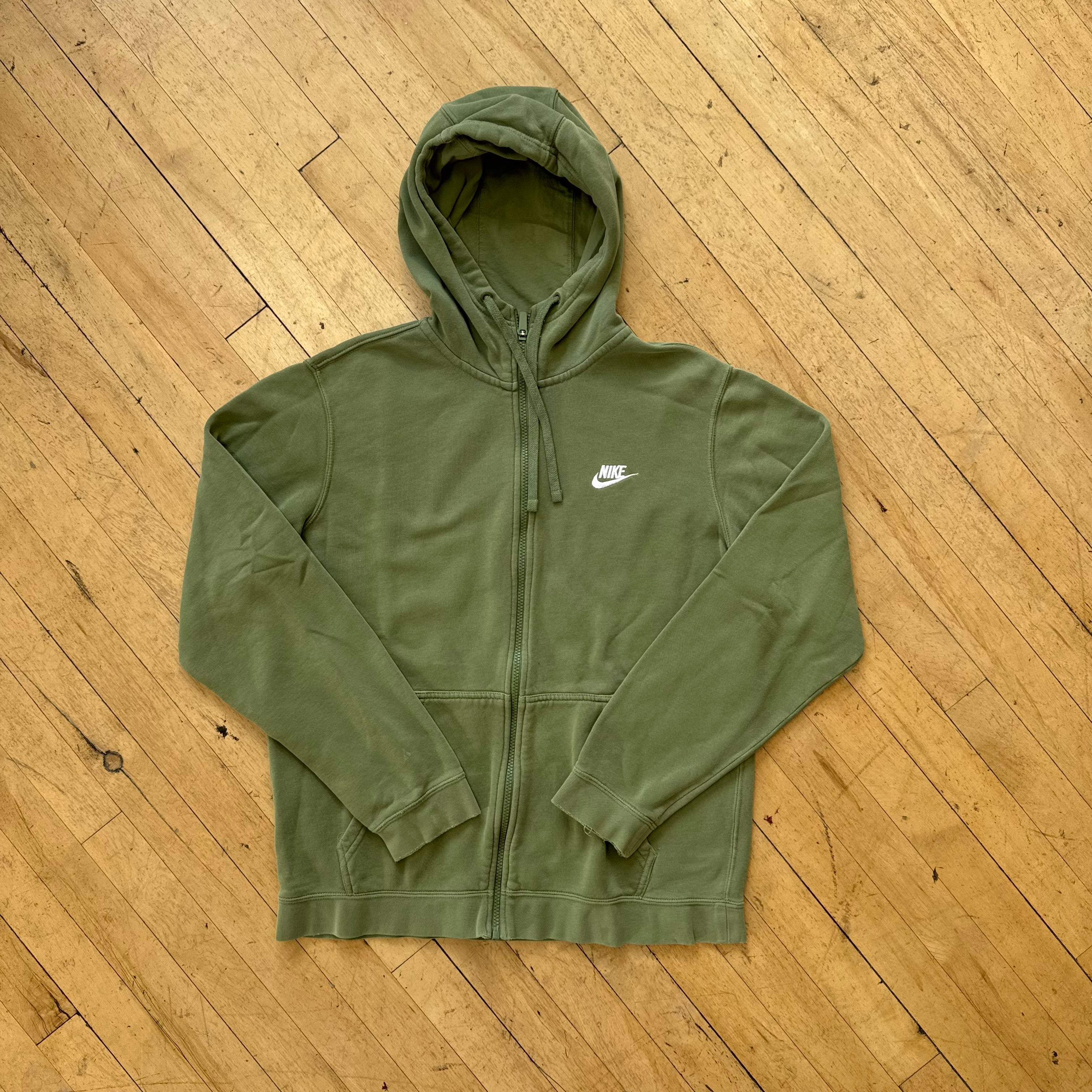 Y2K Olive Nike Zip-Up Jacket Sz L