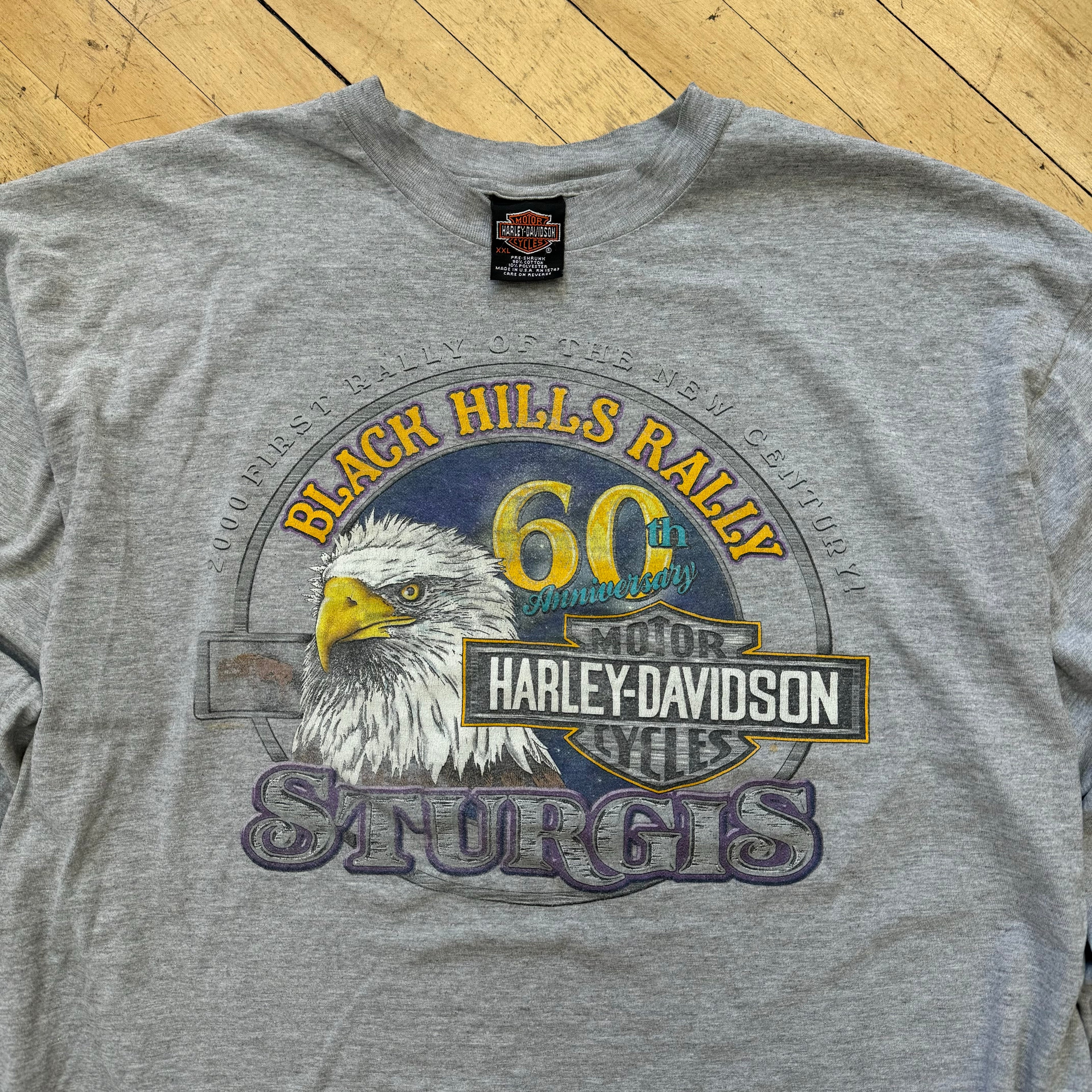 Vintage Black Hills Sturgis Harley Davidson T-shirt Sz XXL