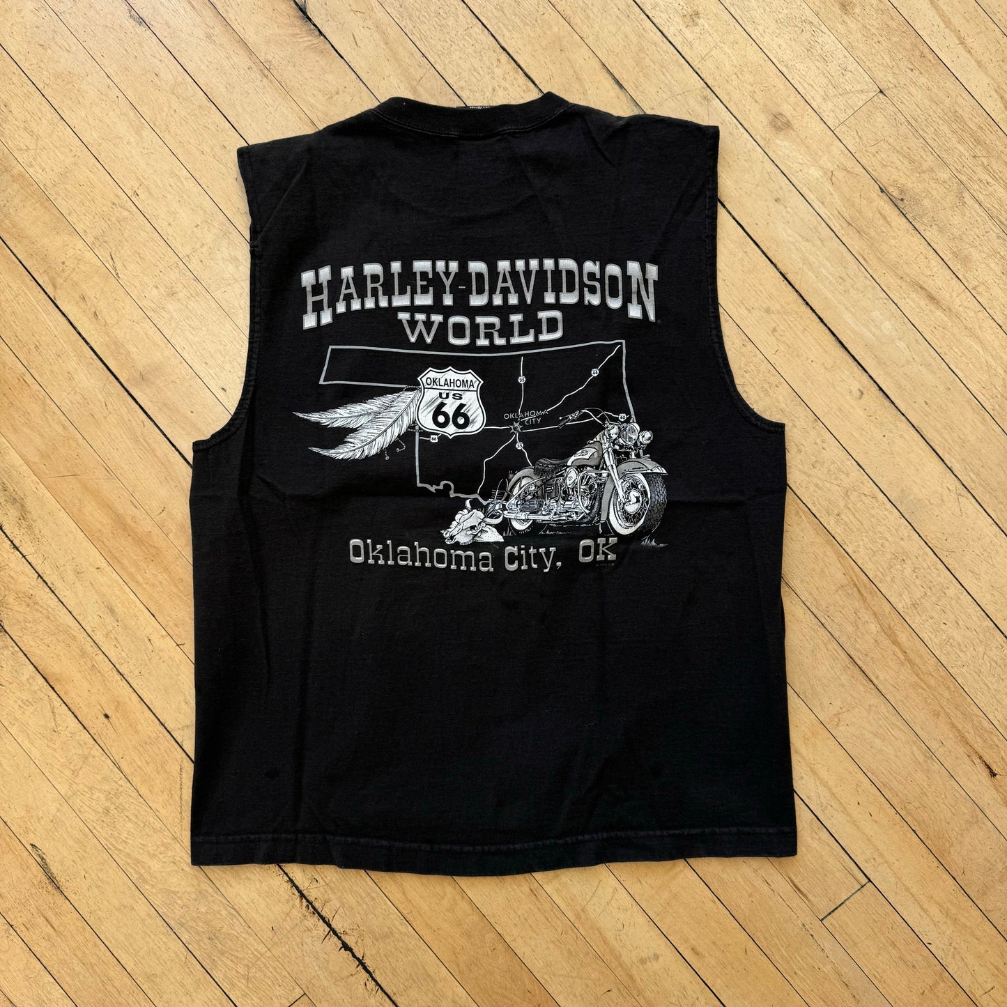 Vintage Harley Davidson World OKC TankTop T-shirt Sz L