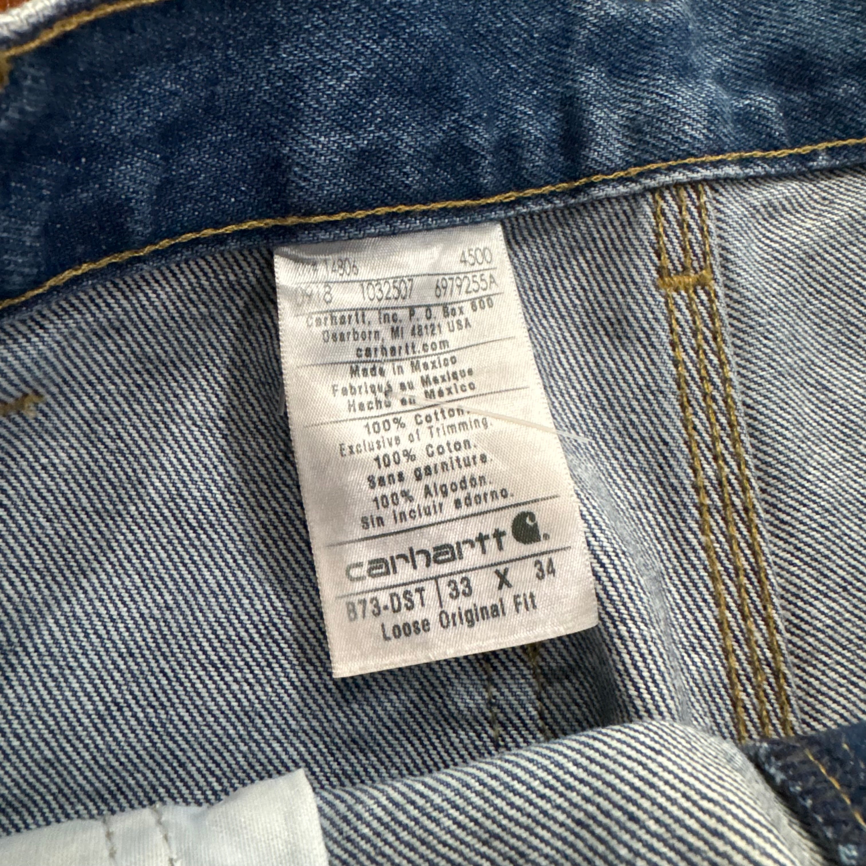 Vintage Carhartt Double Knee Denim Jeans Sz 33x34