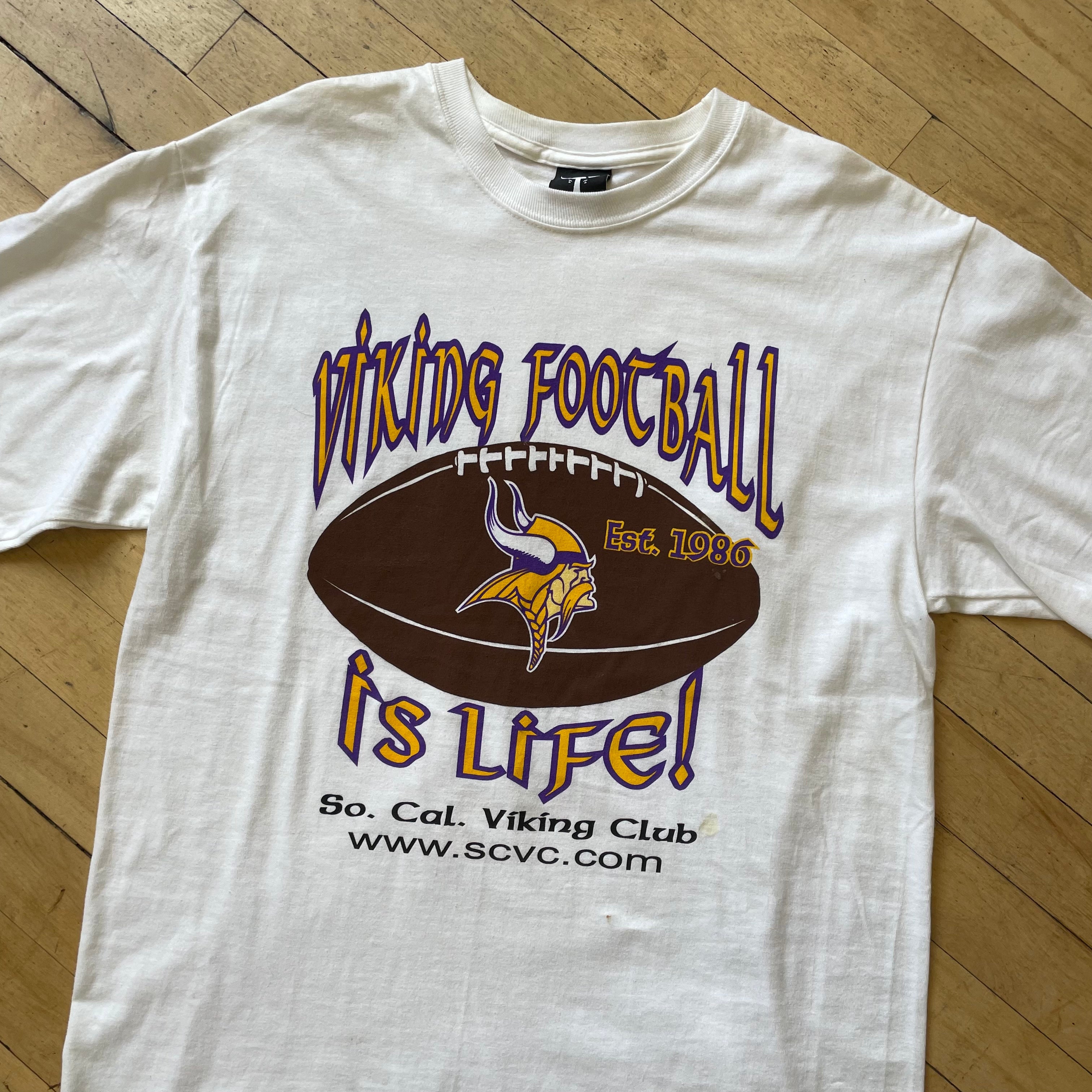 90s Vikings Football Is Life T-shirt Sz L