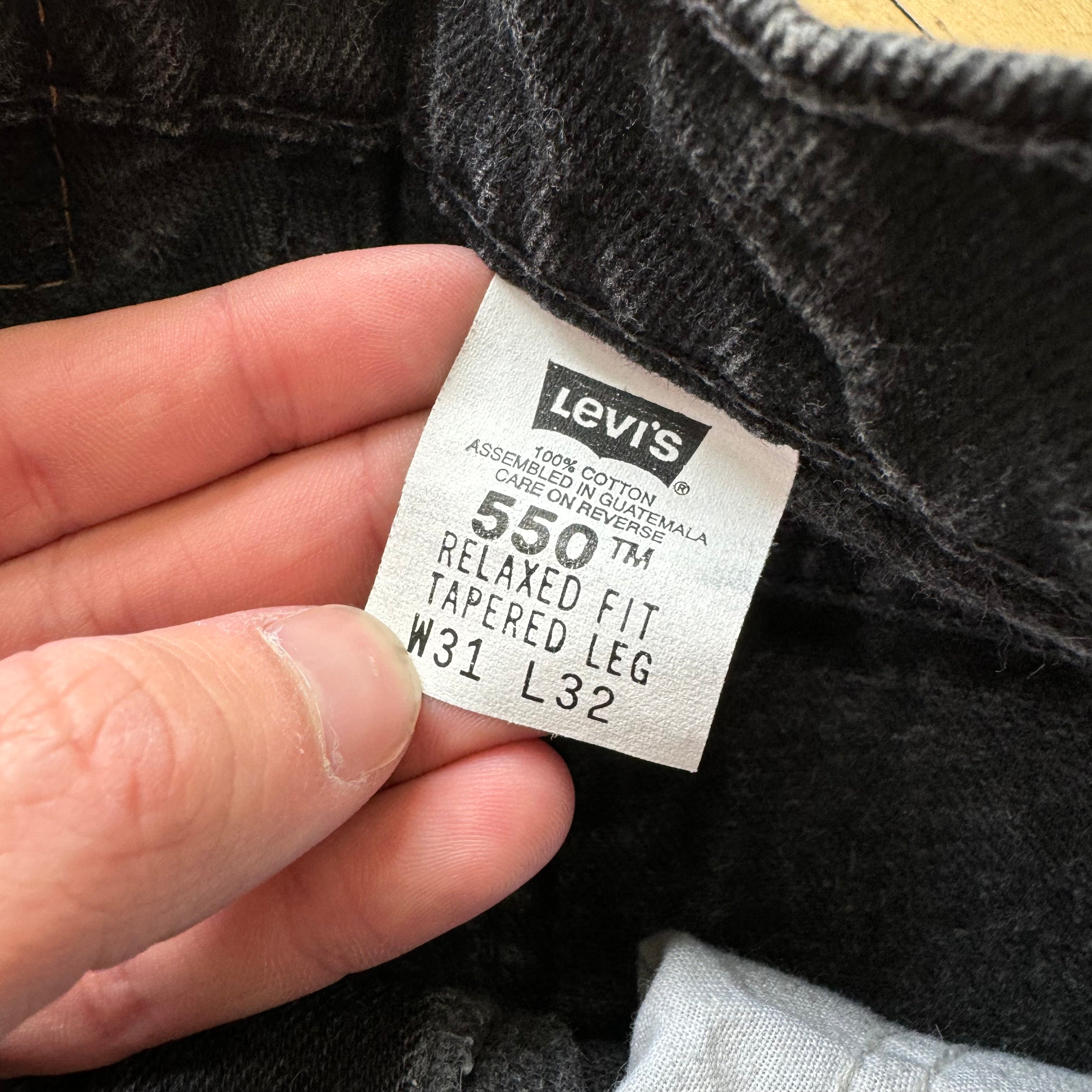 Y2K BLK Levi 550 Orange Tab Denim Jeans Sz 31x32