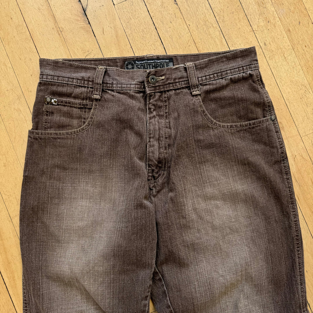 Vintage Y2K Faded Browm SouthPole Denim Jeans Sz 32