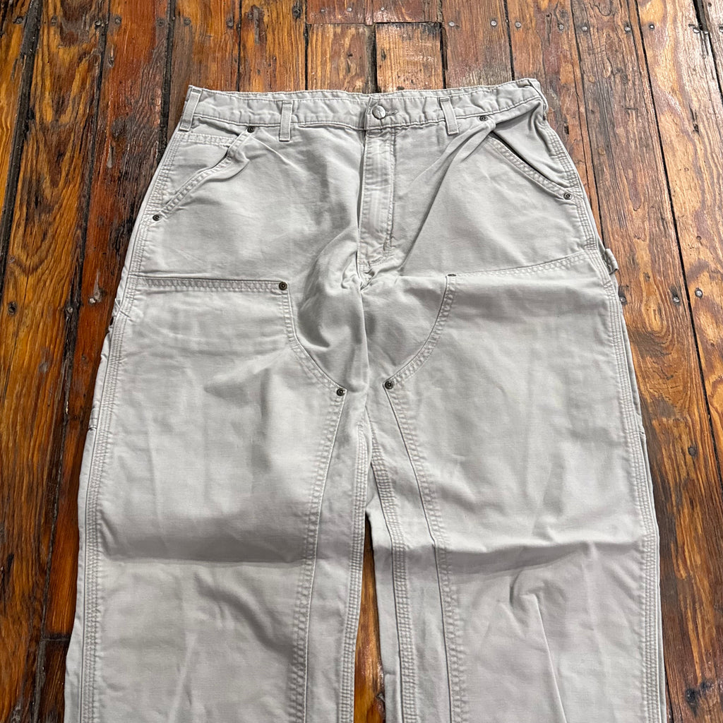 Vintage Carhartt Double Knee Khaki Pants Sz 34x36