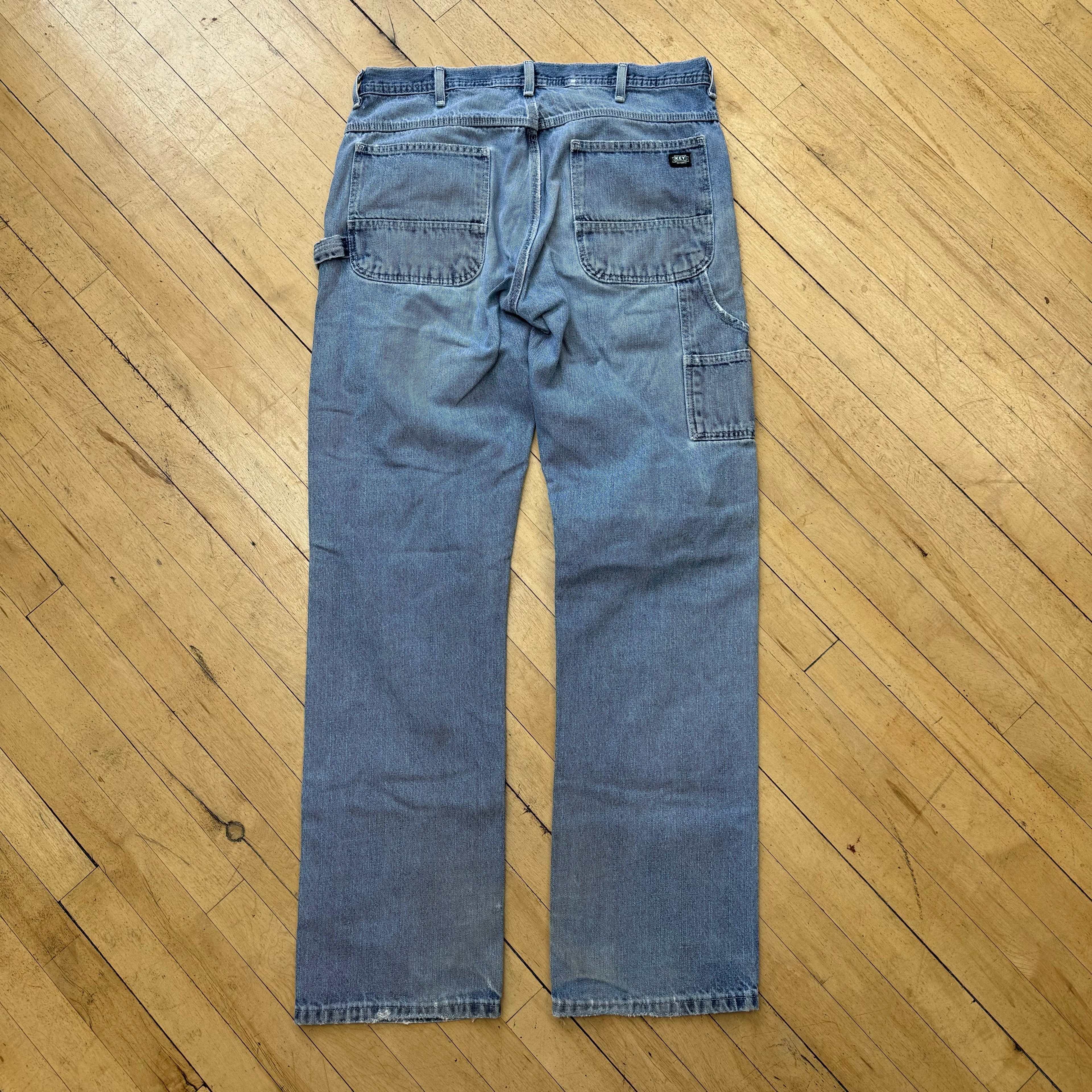 Vintage Thrashed Key Denim Jeans Sz 36x36