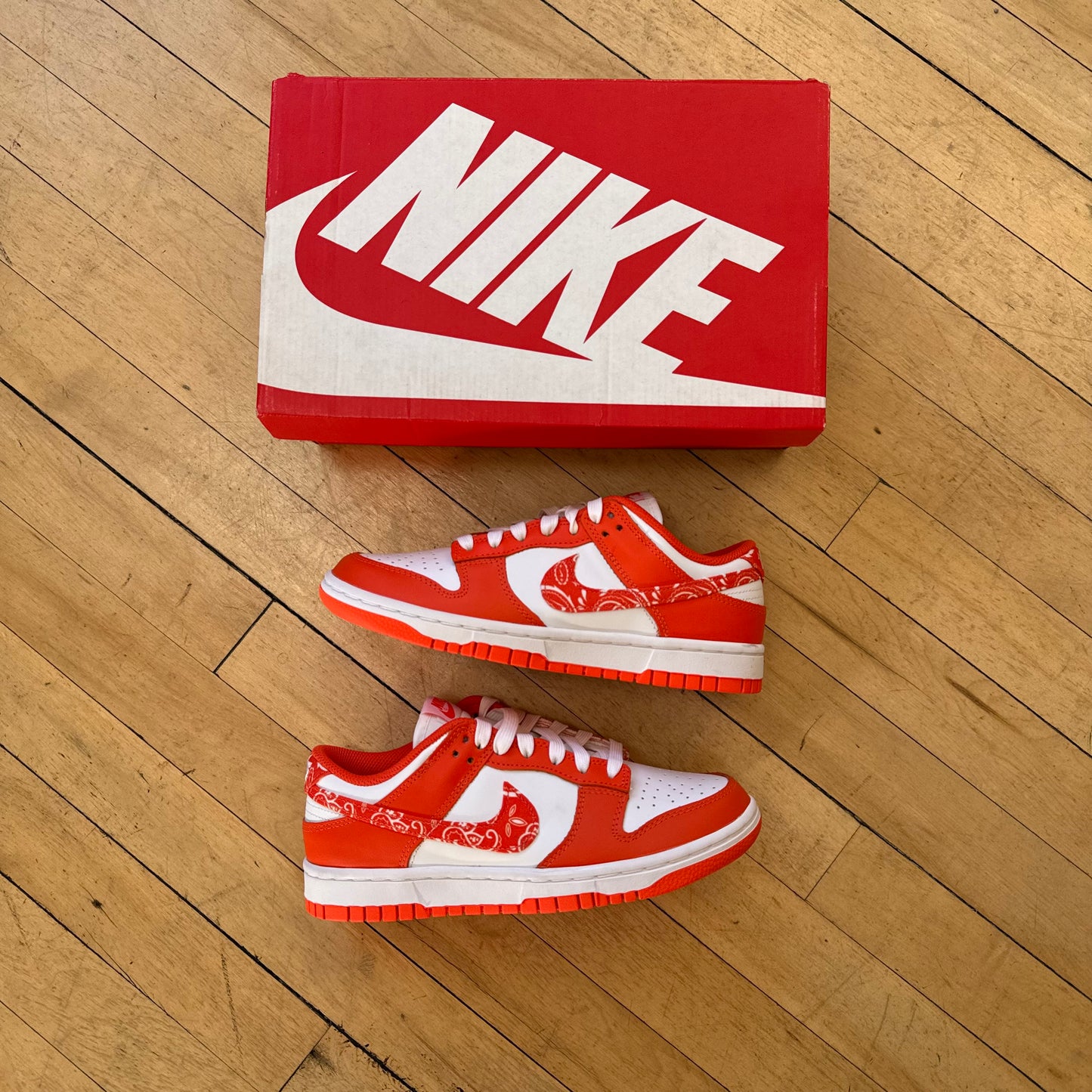 Nike Dunk Low Orange Paisley Sz 7w (DS)