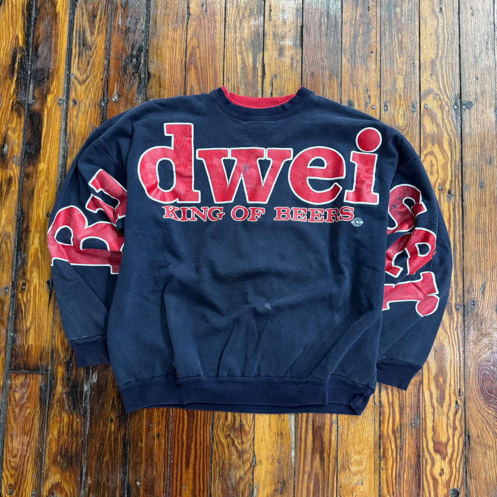 Vintage Budweiser King of Beers Double Neck Crewneck Sz XL