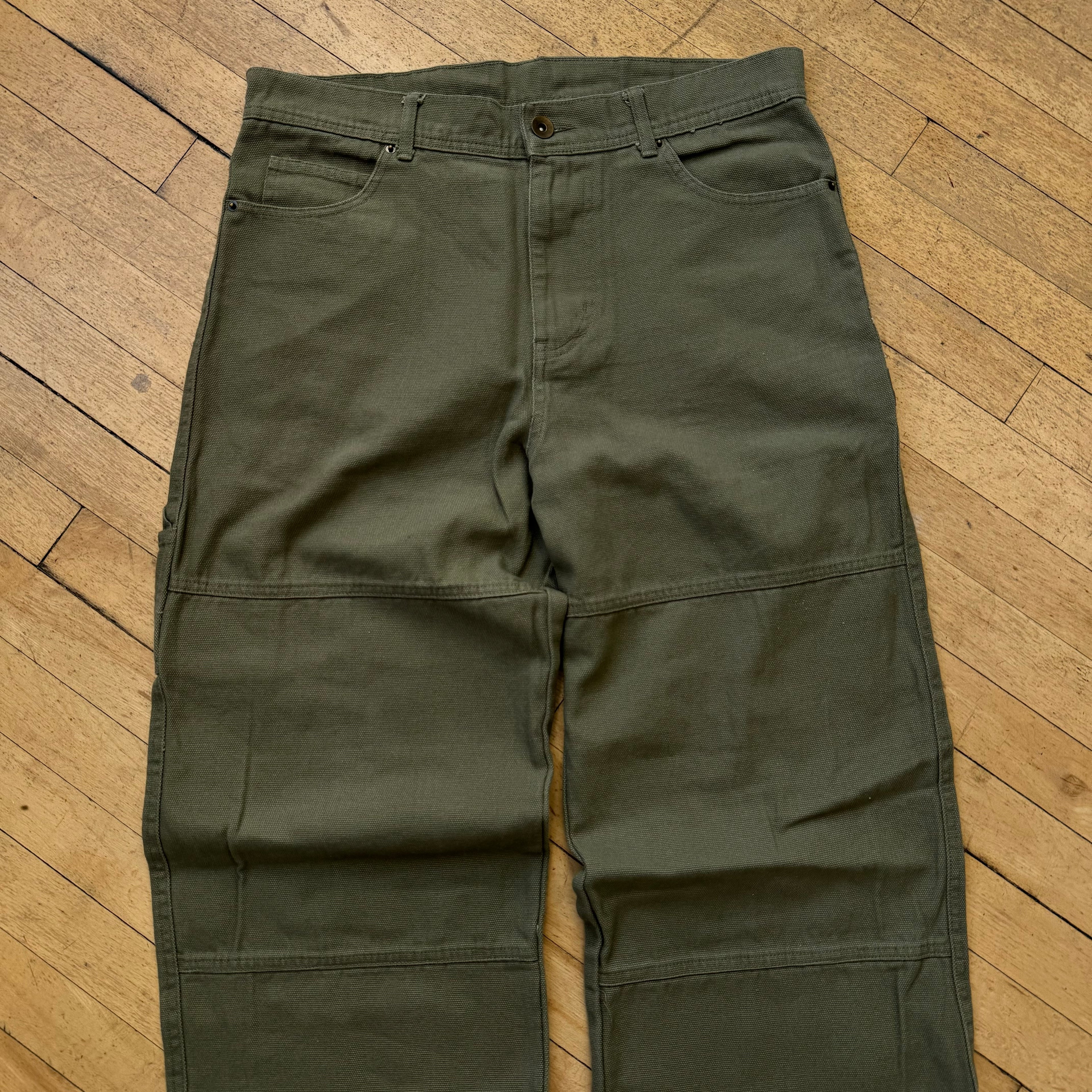 Vintage Olive Double Knee Denim Jeans Sz 36x32