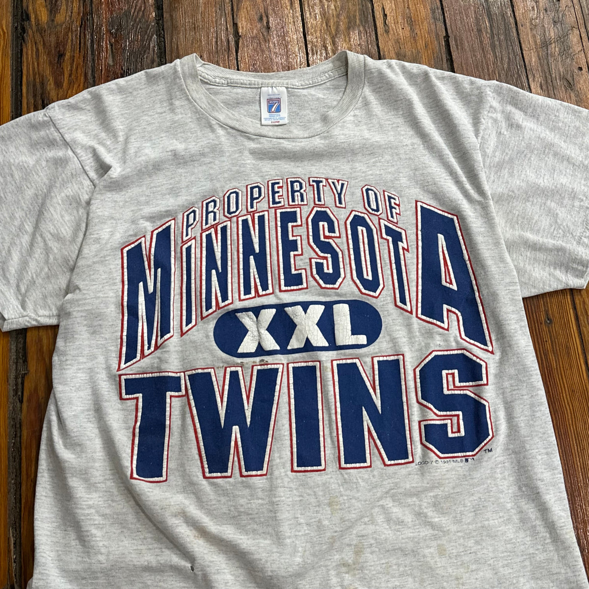 Vintage Minnesota Twins Logo 7 T-shirt Sz L