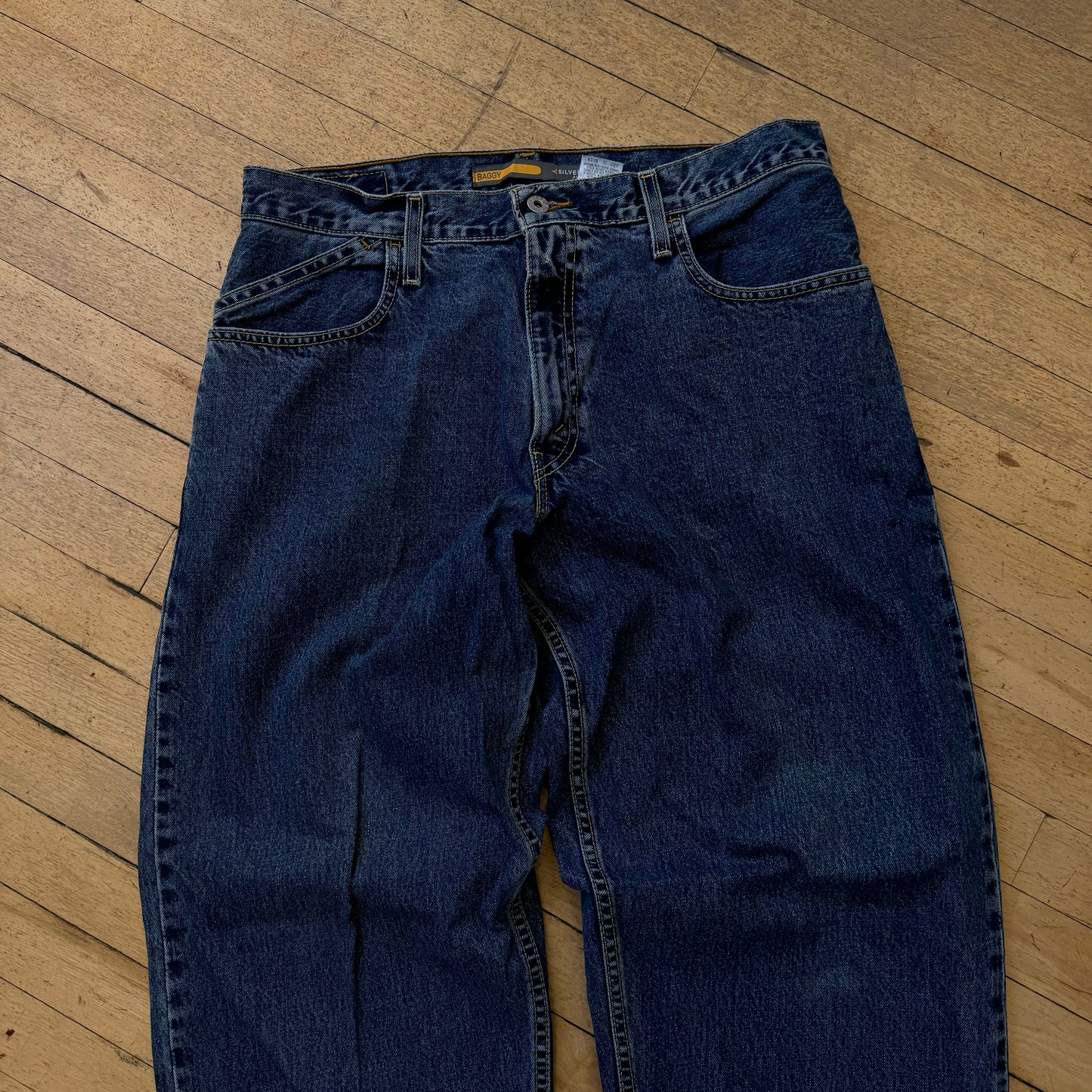 Vintage Levi Silvertab Baggy Denim Jeans Sz 34x32