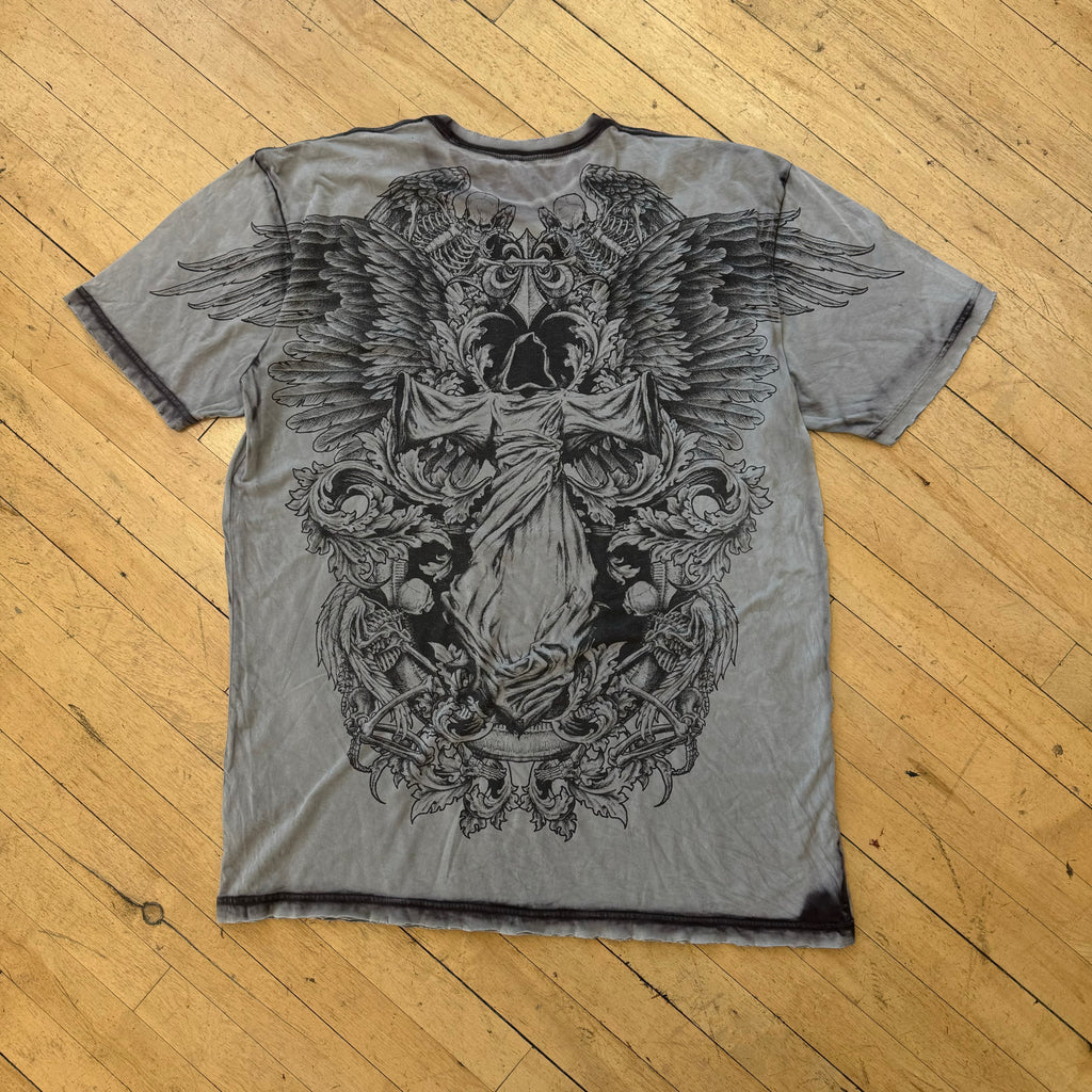 Y2K Affliction Skulls T-shirt Sz XL