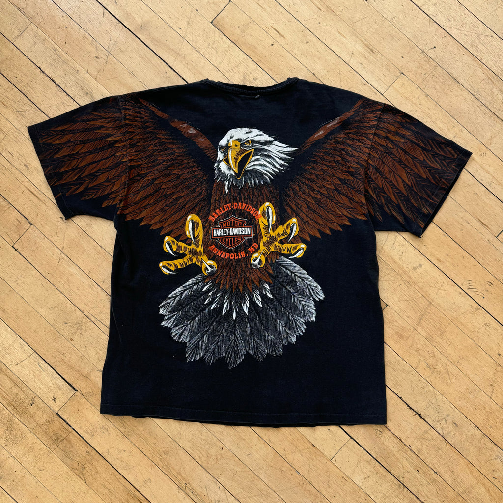 Vintage Harley-Davidson AOP Bald Eagle T-shirt Sz L