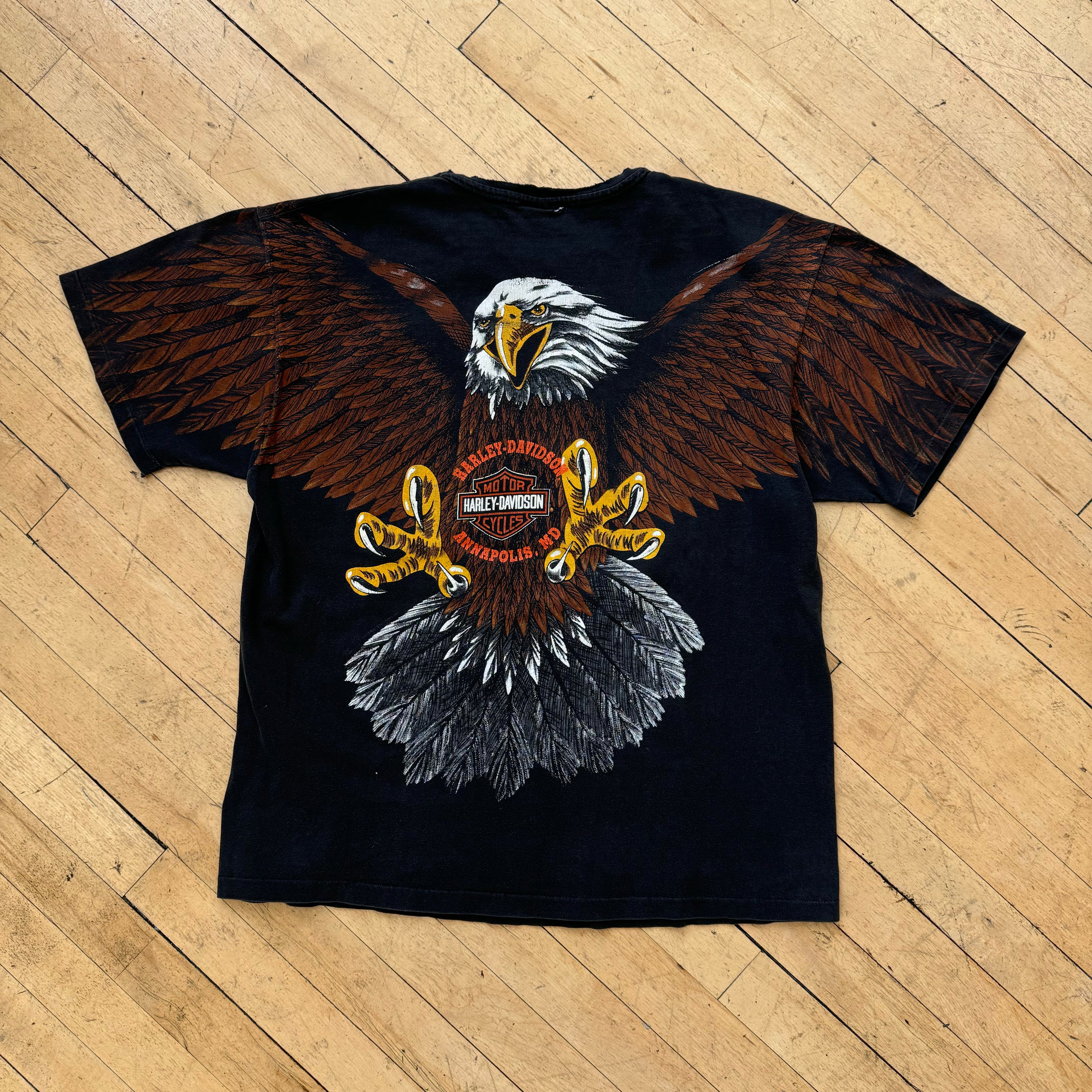 Vintage Harley-Davidson AOP Bald Eagle T-shirt Sz L