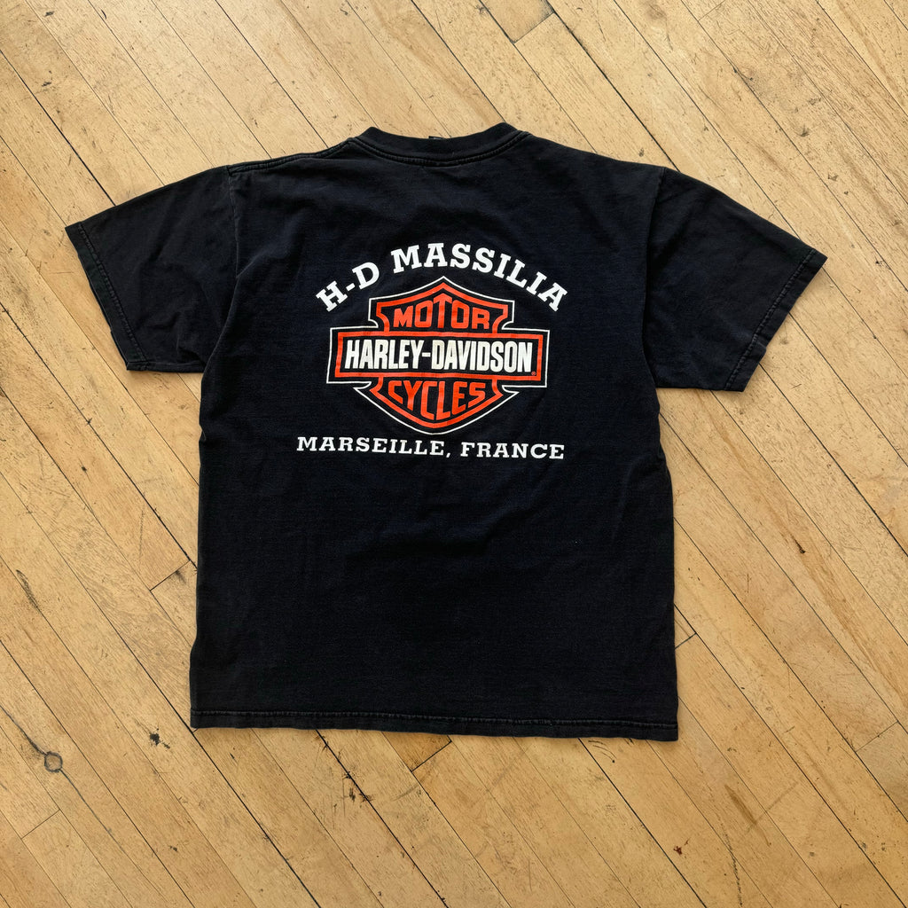 Vintage Harley Davidson Big Logo France T-shirt Sz M