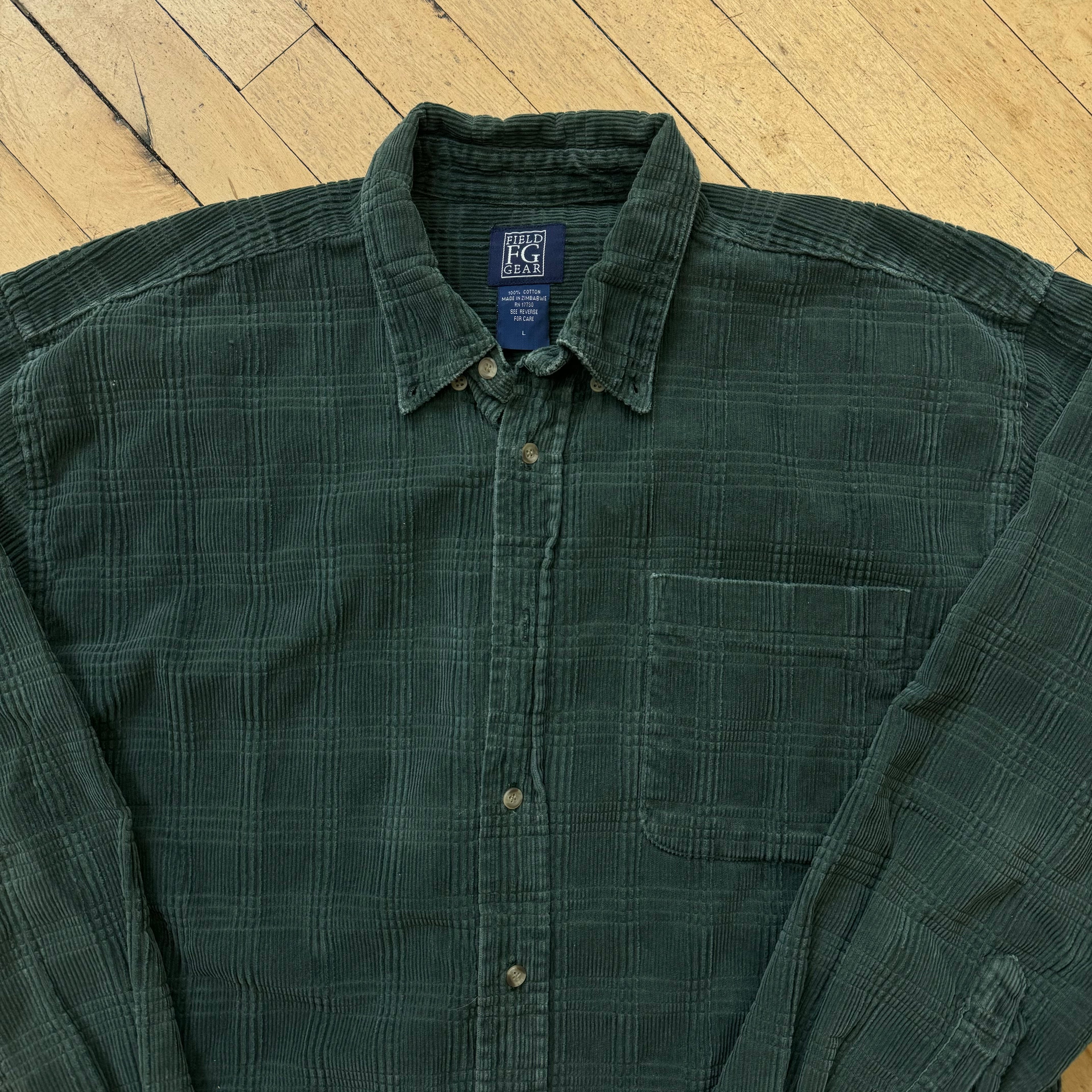 Vintage Corduroy L/S Button Up T-shirt Sz XL