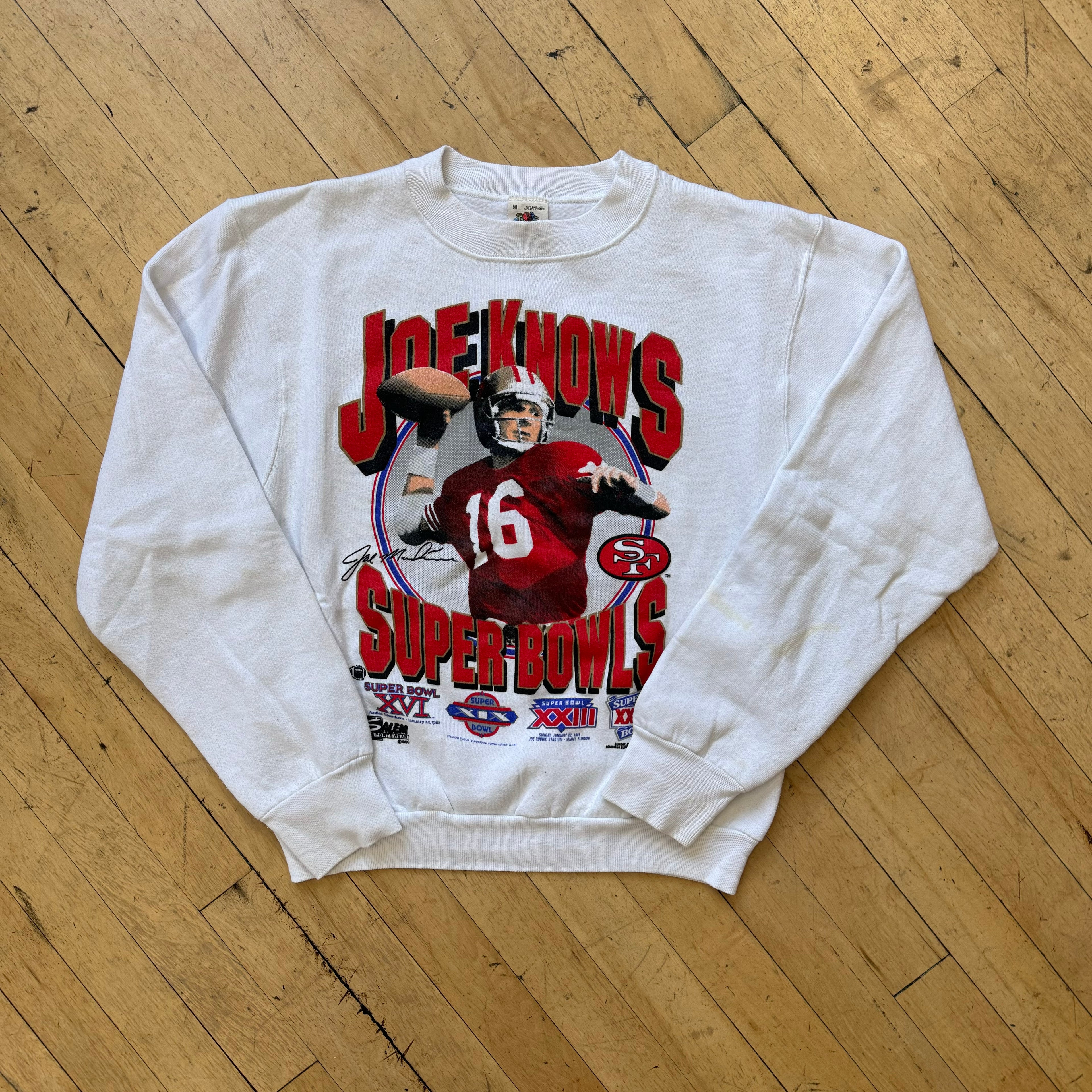 Vintage Joe Montana Super Bowl CrewNeck Sz M