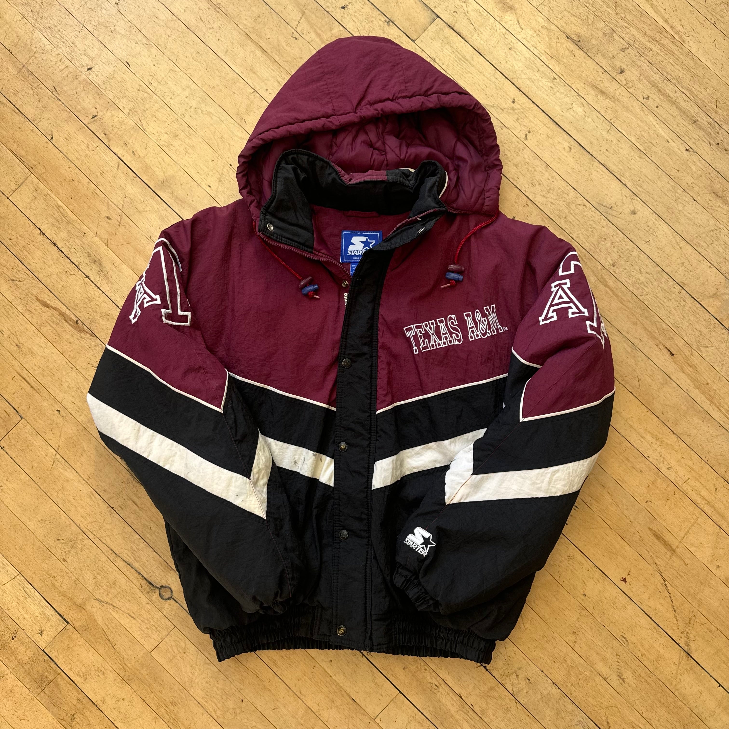 Vintage Texas A & M Starter Puffer Jacket Sz L