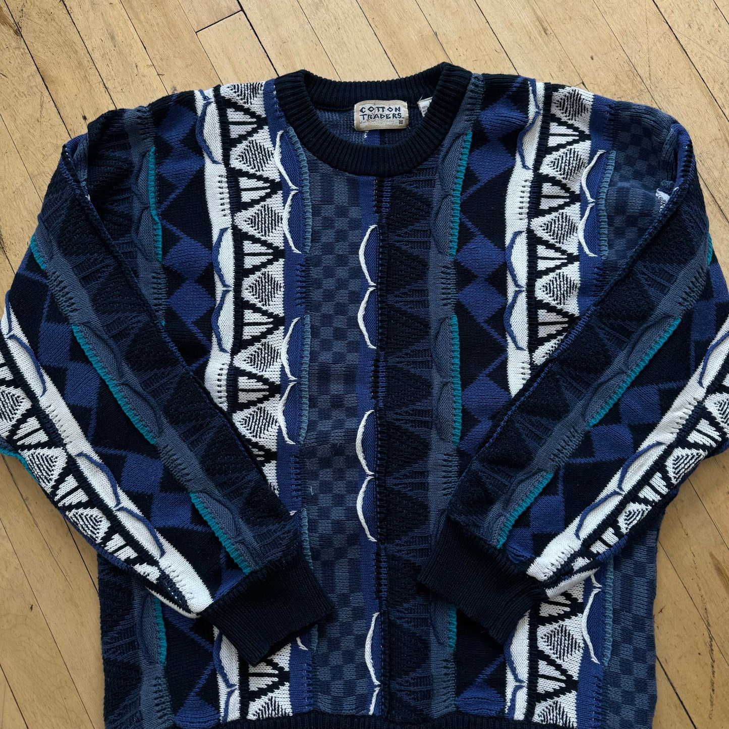 Vintage Cotton Traders Coogi Style Sweater Sz XL