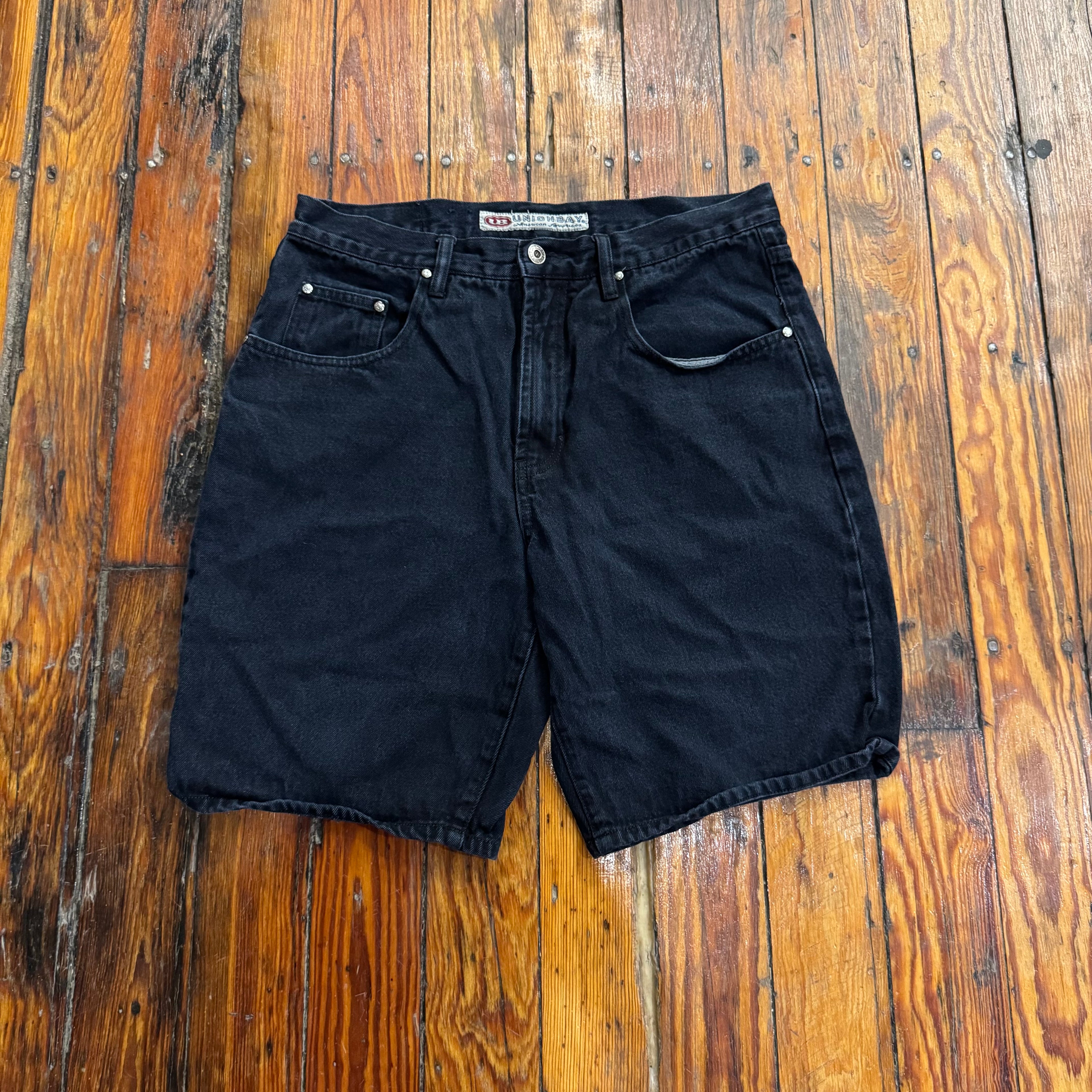 Vintage Union Bay Black Denim Shorts Sz 32