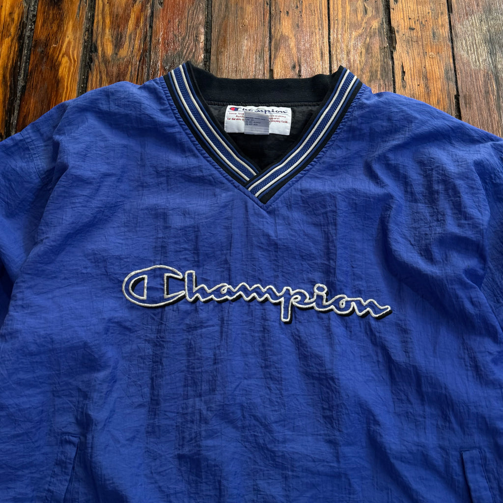 Vintage Champion SpellOut Pullover Jacket Sz XL