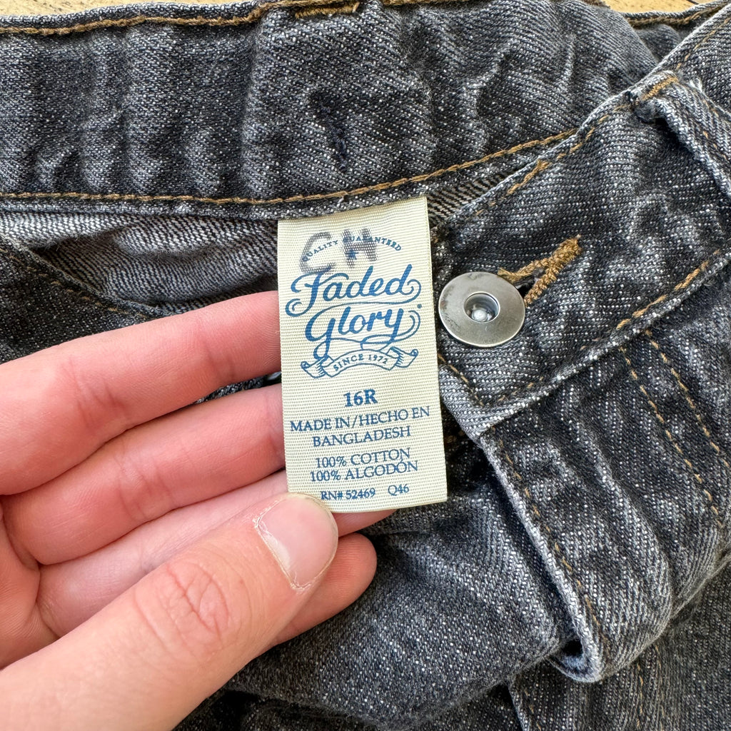 Y2K Black Wash Denim Jeans Sz 16