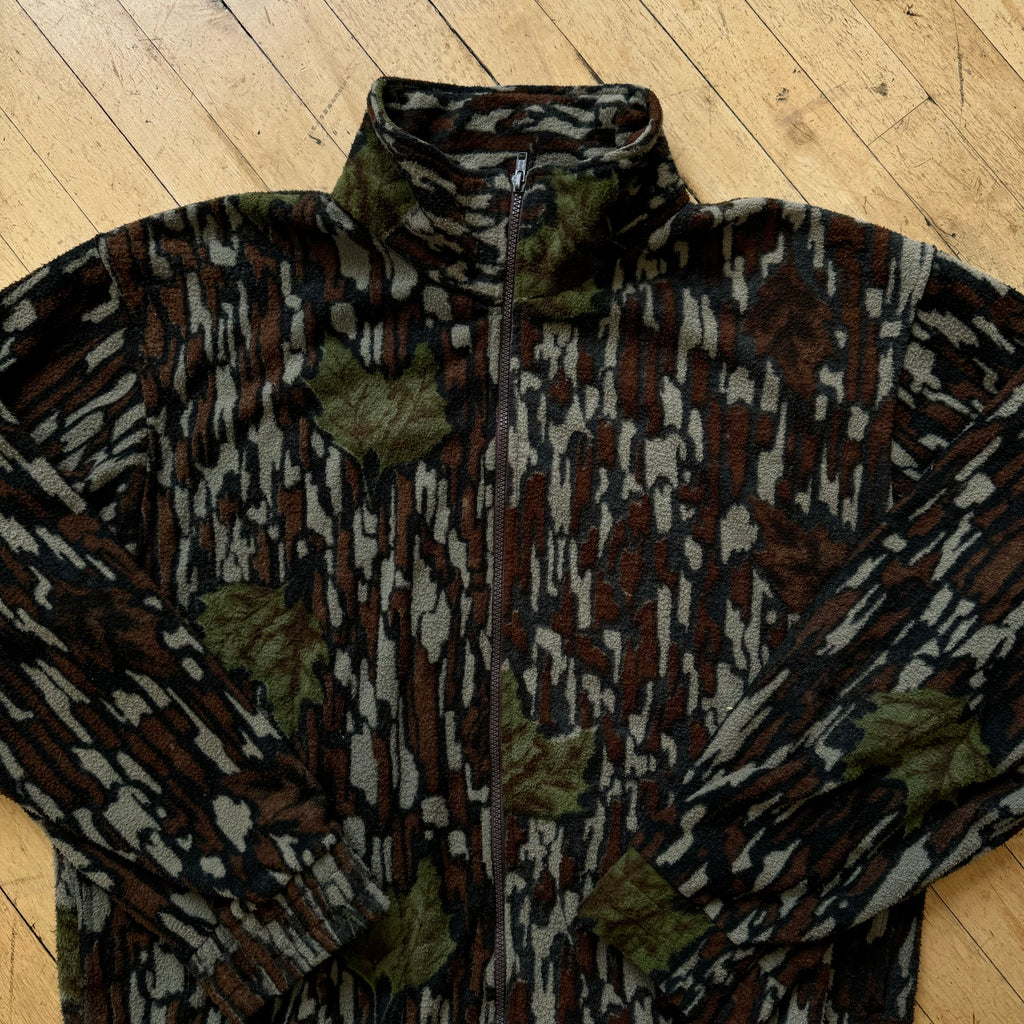Vintage Camo Fleece Zip-Up Jacket Sz XL