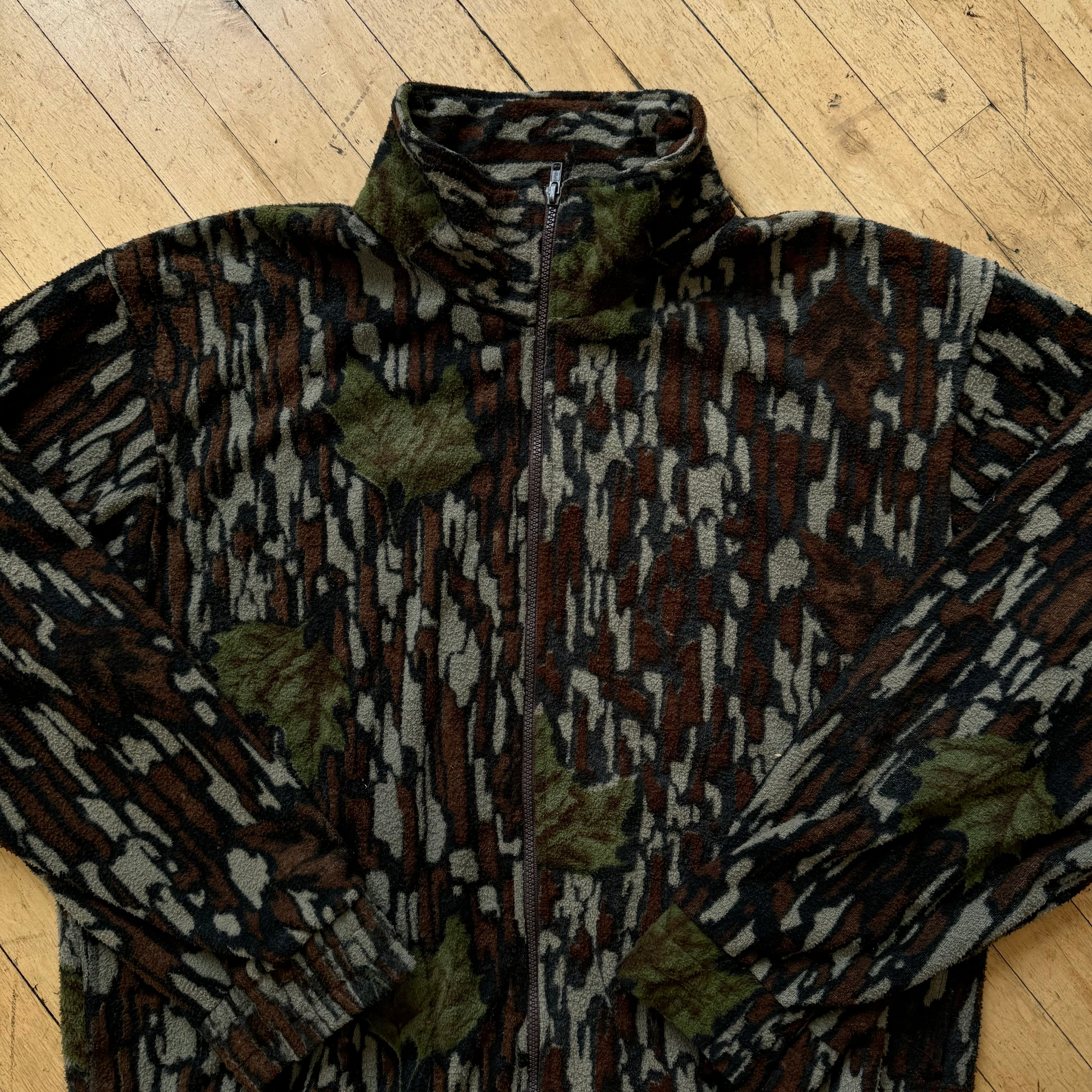 Vintage Camo Fleece Zip-Up Jacket Sz XL