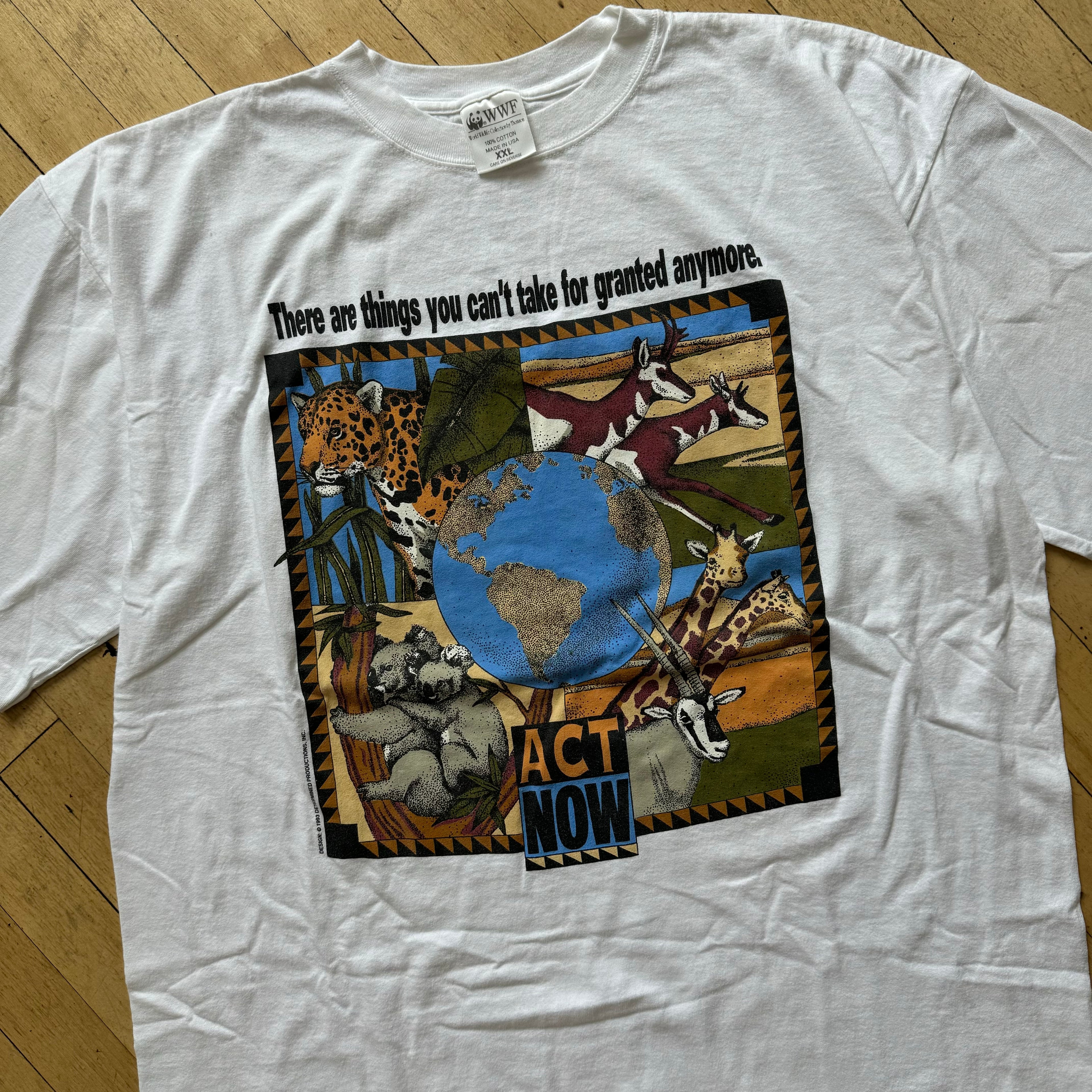 Vintage WWF Act Now T-shirt Sz XL