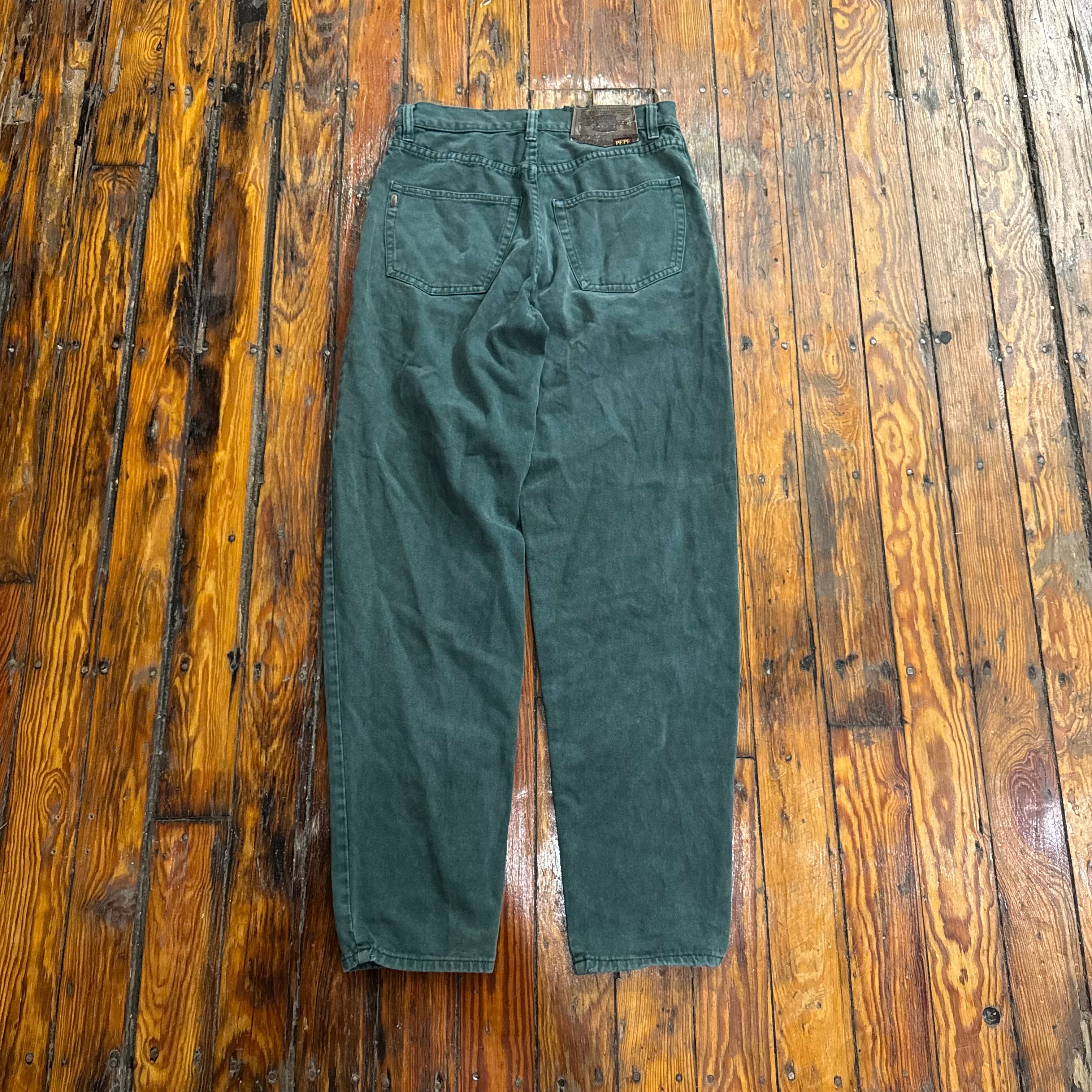 Vintage Forest Green Pepe Denim Jeans Sz 31