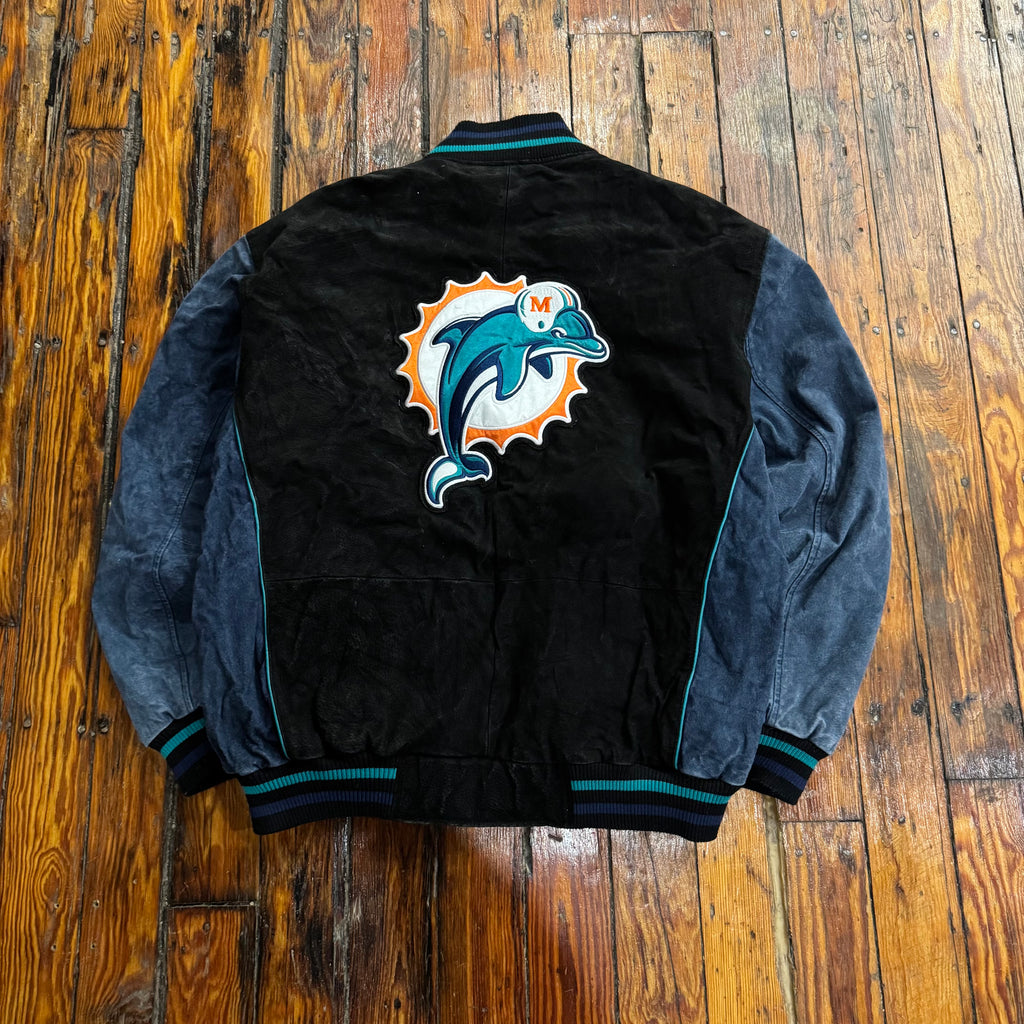 Vintage Miami Dolphins Suede Jacket Sz XL