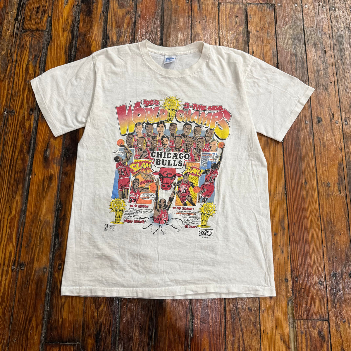 Vintage Salem Chicago Bulls Comic T-shirt Sz L