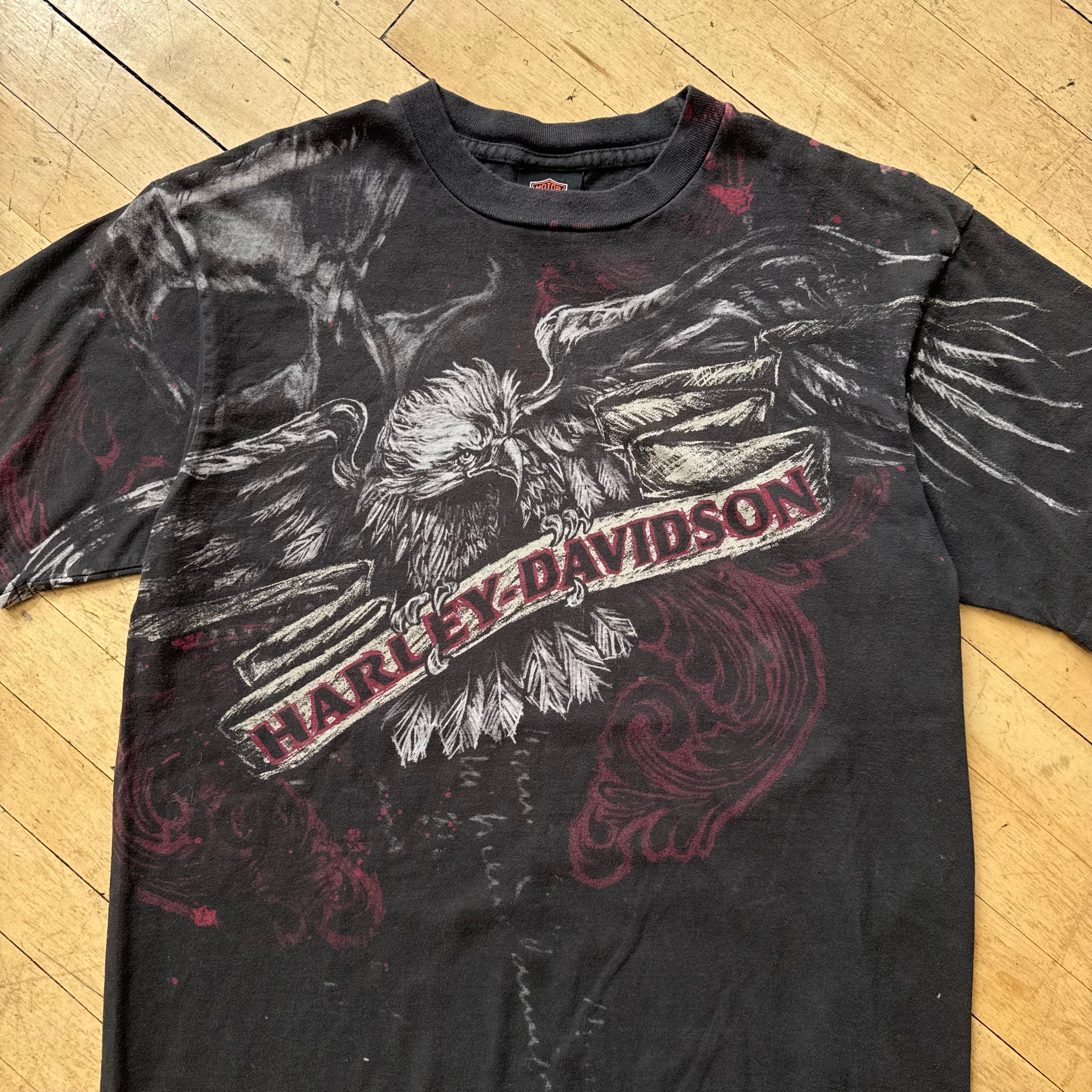 Y2K Harley Davidson Eagle T-shirt Sz L