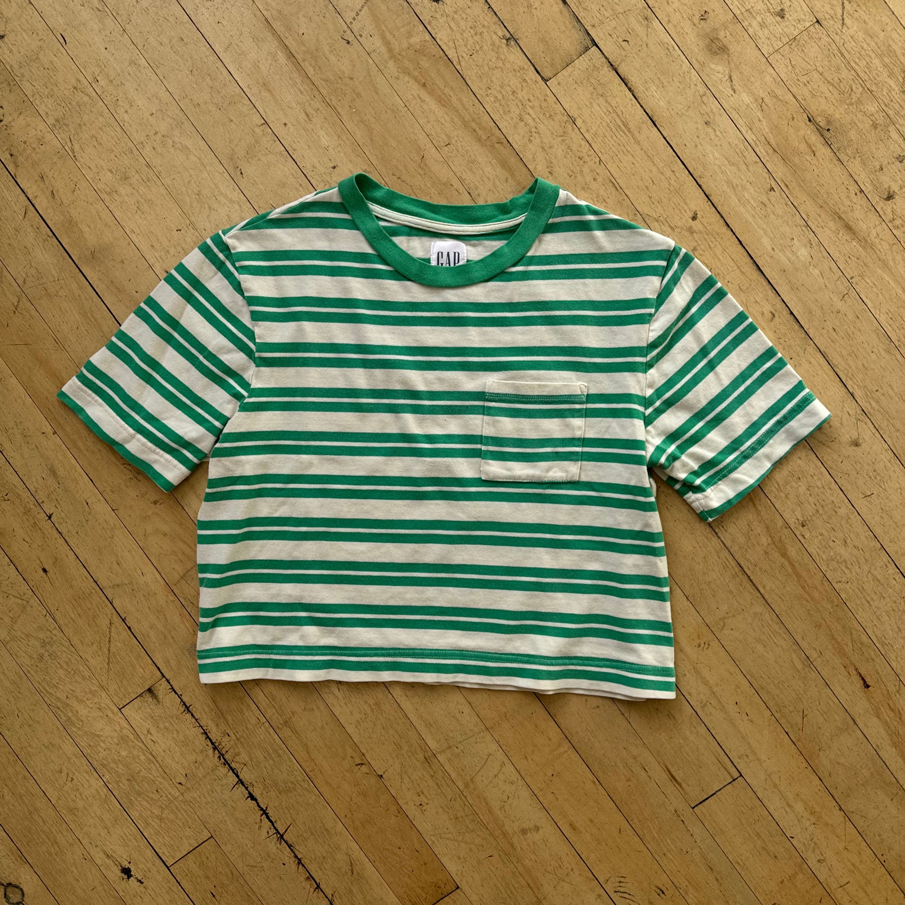 Y2K Striped Gap Cropped T-shirt Sz S