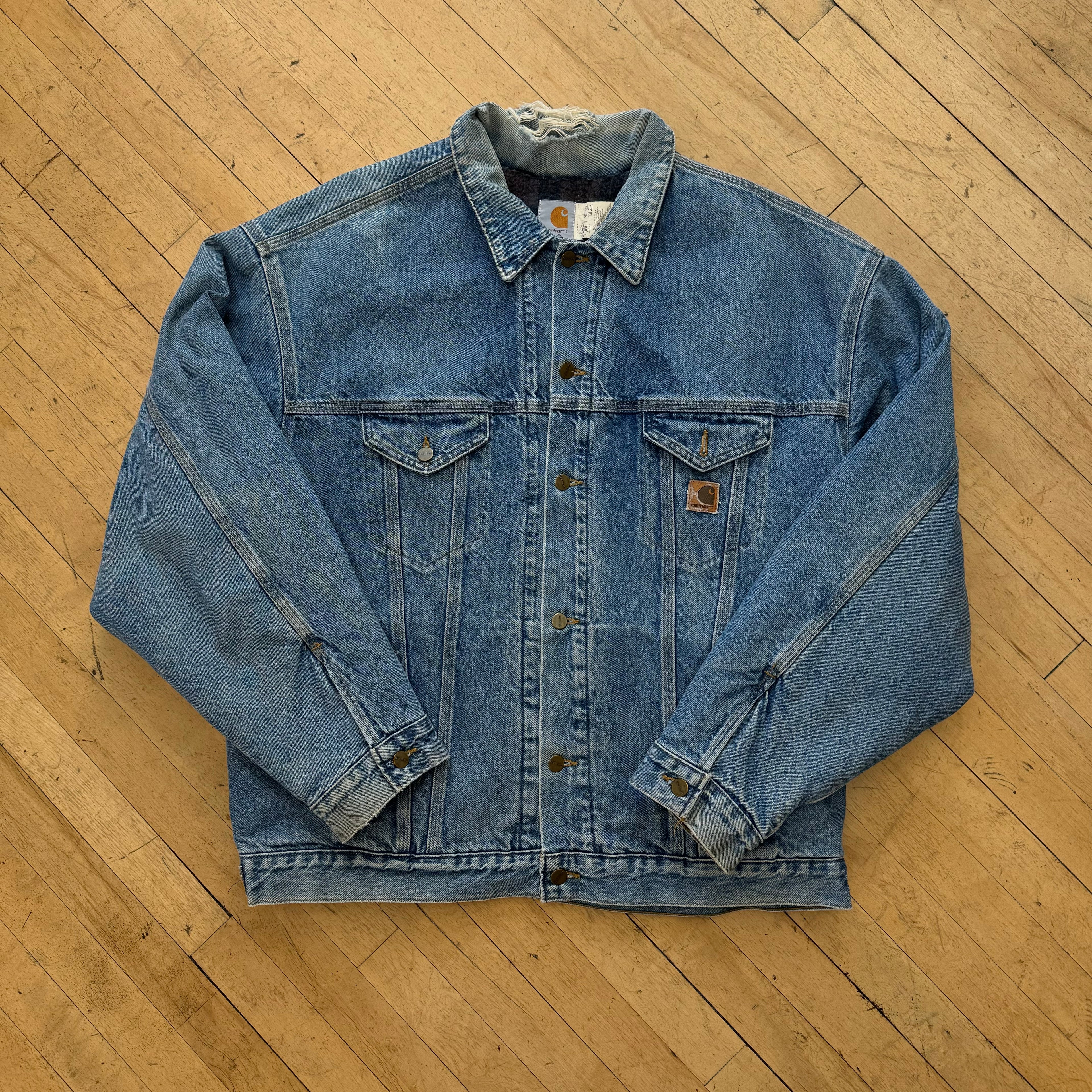 Vintage Carhartt Denim Trucker Jacket Sz XXL