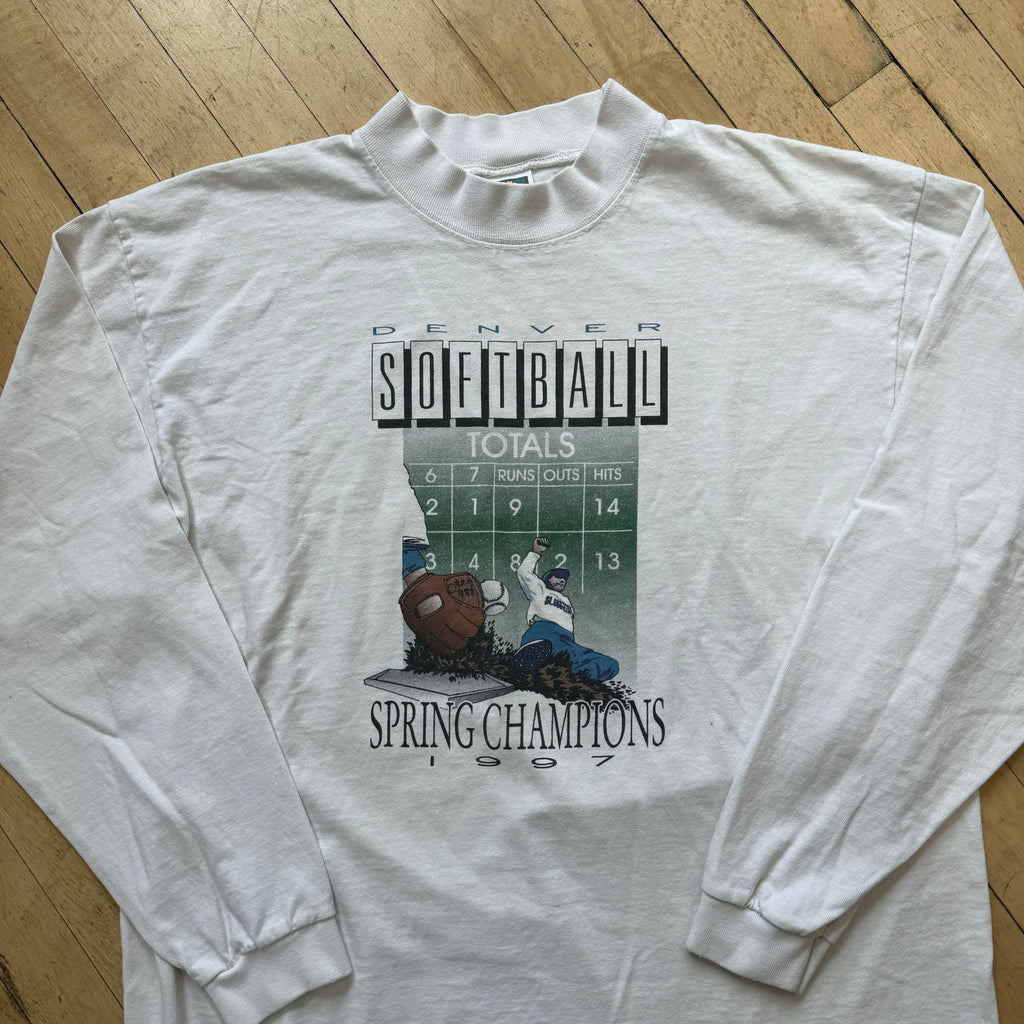 Vintage 97’ Denver Softball Champions Long Sleeve T-shirt Sz XL