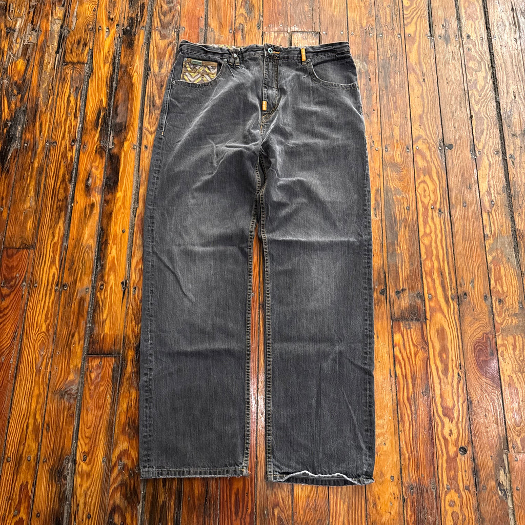 Y2K LNG Faded BLK Denim Jeans Sz 40