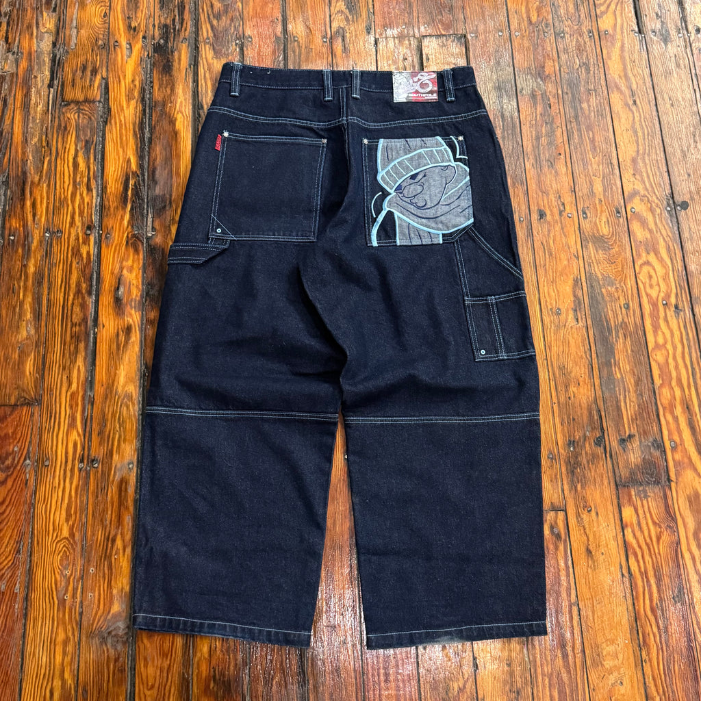 Y2K SouthPole B-Boy Embroidered Denim Jeans Sz 38