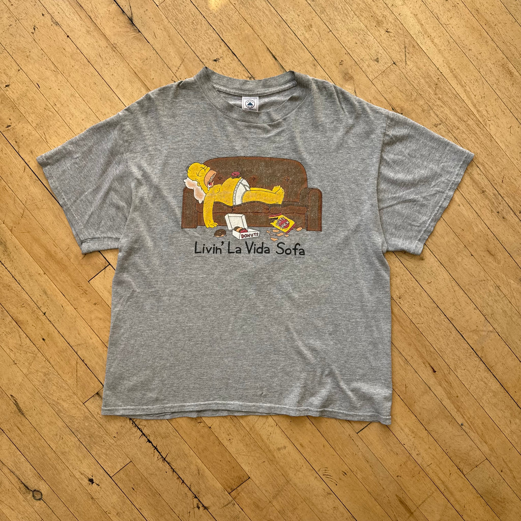 Vintage Simpsons Livin La Vida Sofa T-shirt Sz L